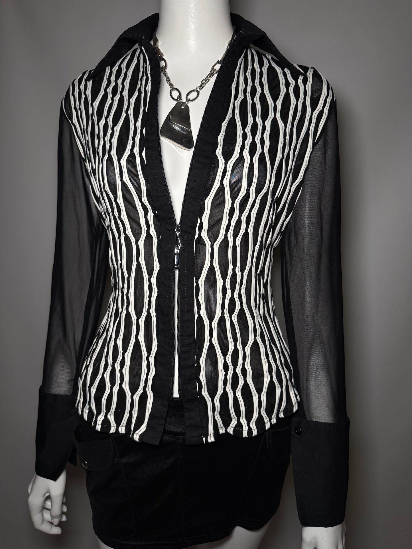 Vintage Fitted Sheer Blouse Twinkling Global