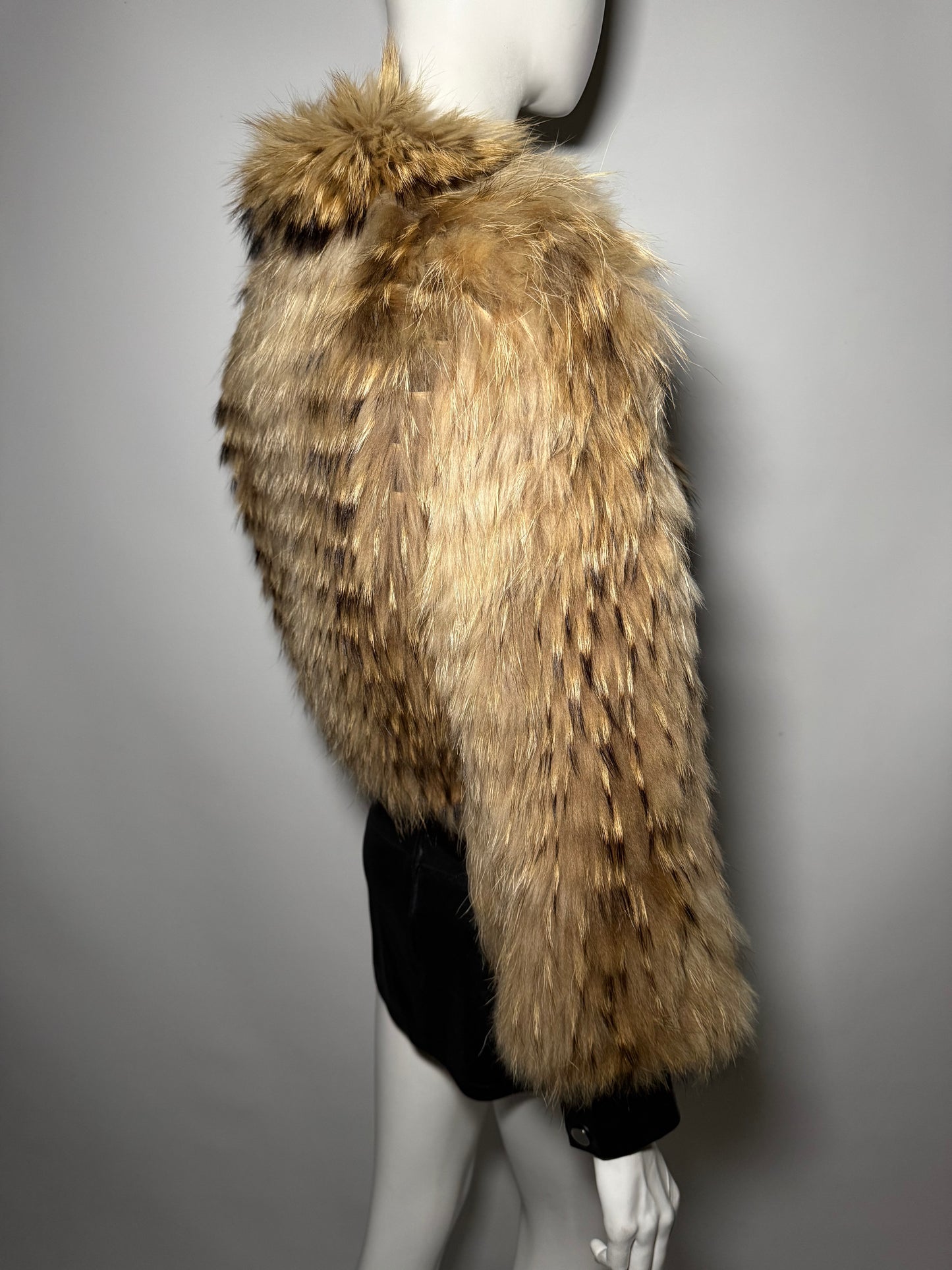 Vintage leather jacket with natural fur Twinkling Global