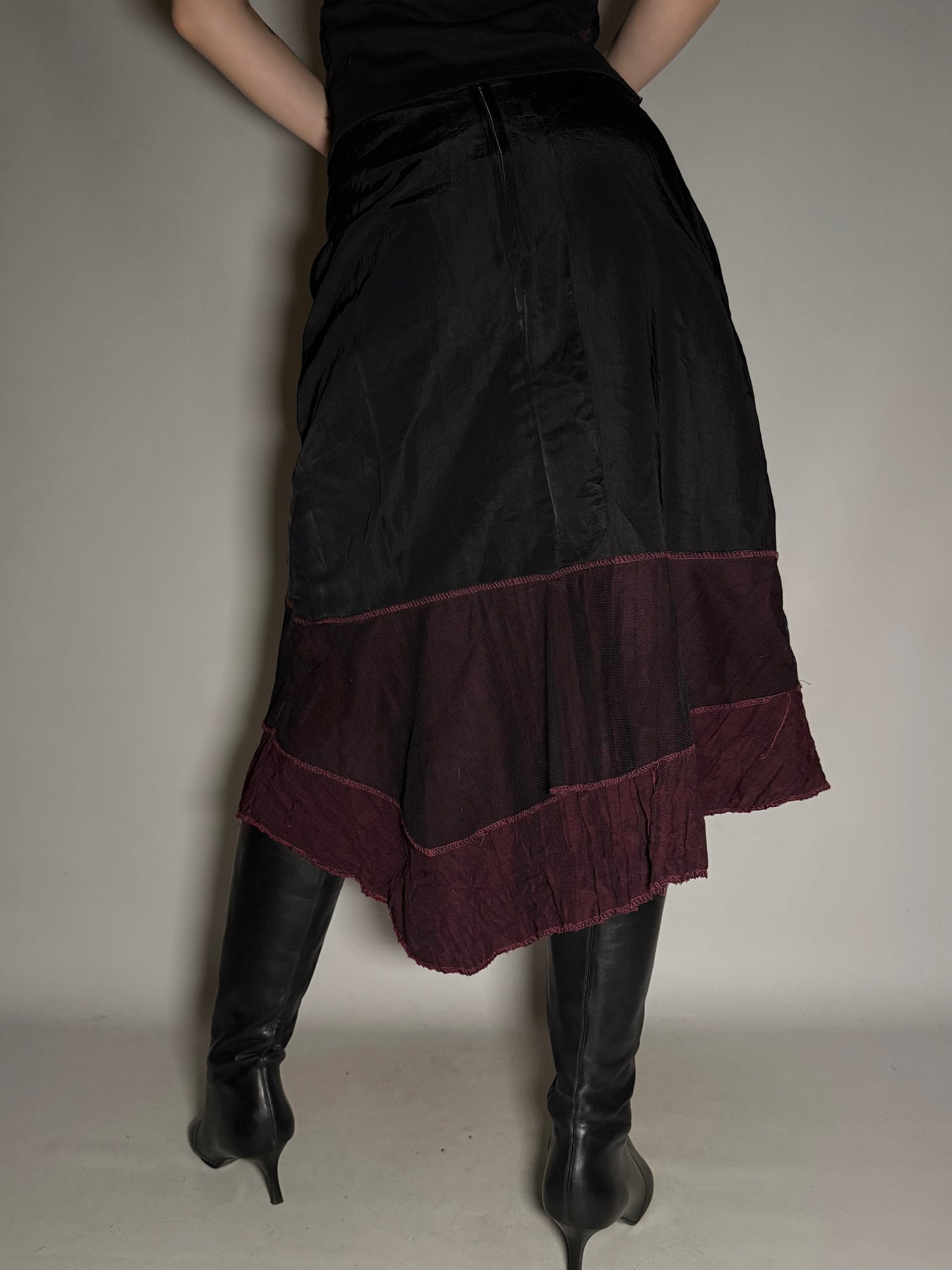 Avant-Garde Patchwork Midi Skirt Twinkling