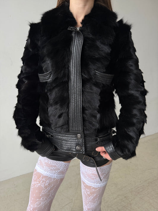 Vintage leather jacket with real fur – TWINKLING GLOBAL
