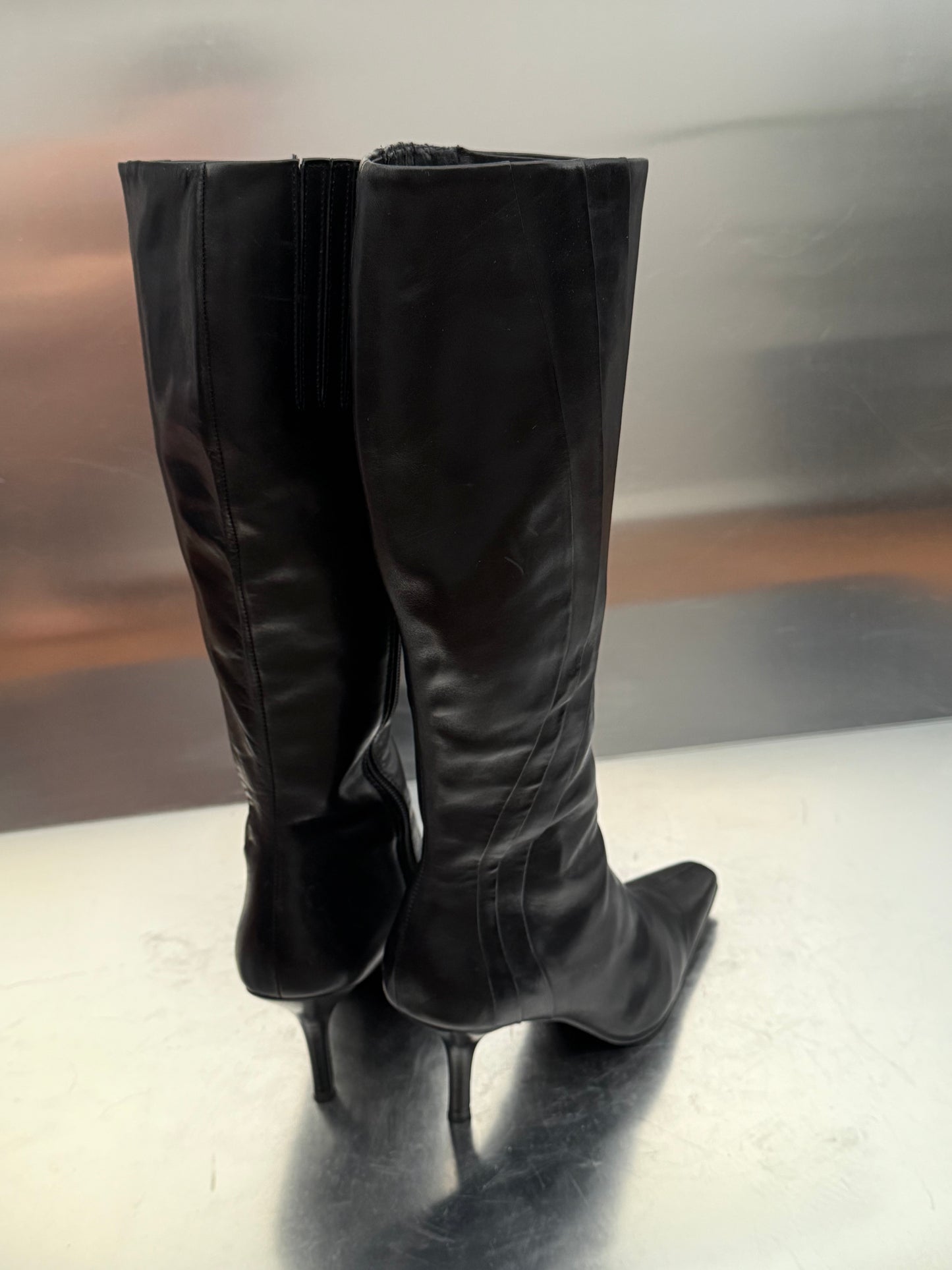 Vintage Black Leather Boots 5th Avenue Twinkling Global