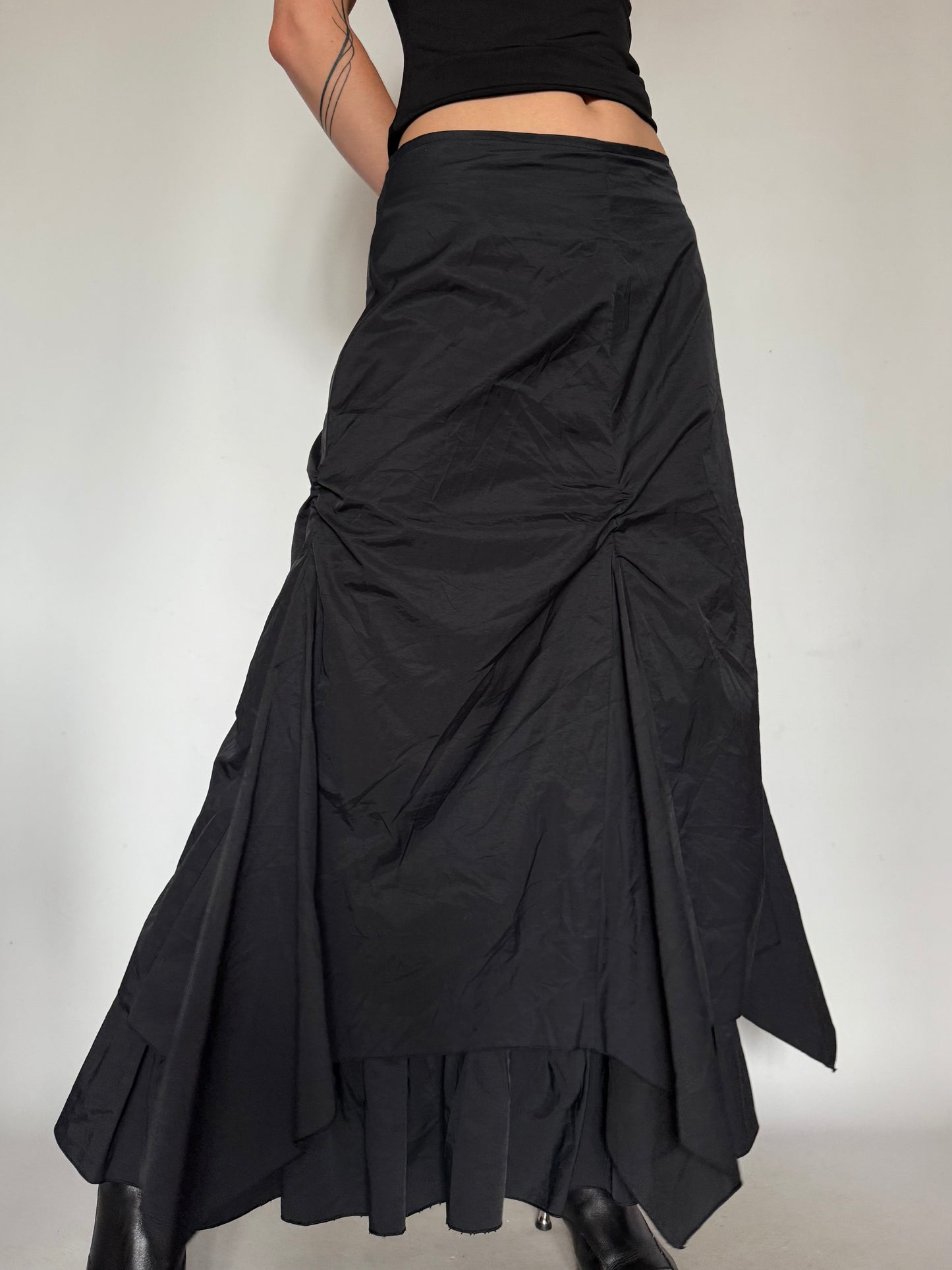 Layered Black Skirt with Draped Back Detail  Twinkling