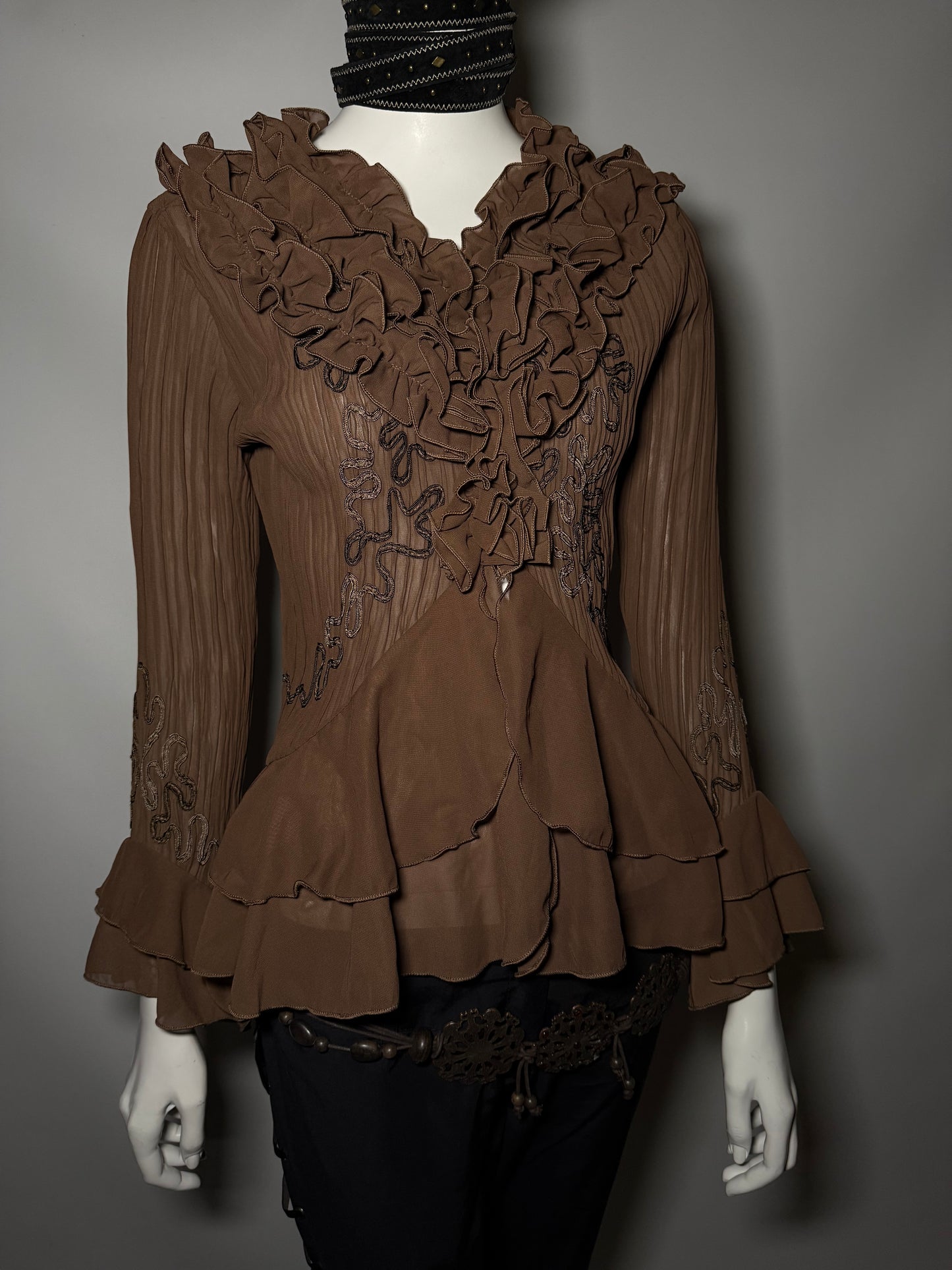 Vintage Ruffled Blouse - TWINKLING GLOBAL