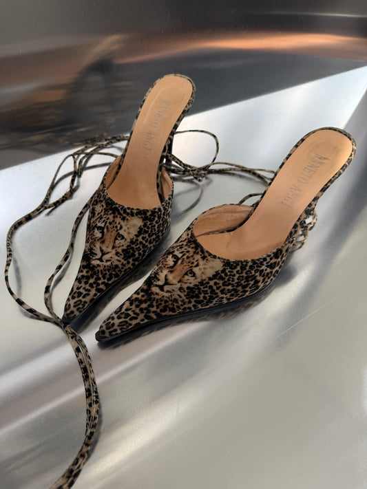 Vintage leopard-print mules - TWINKLING GLOBAL