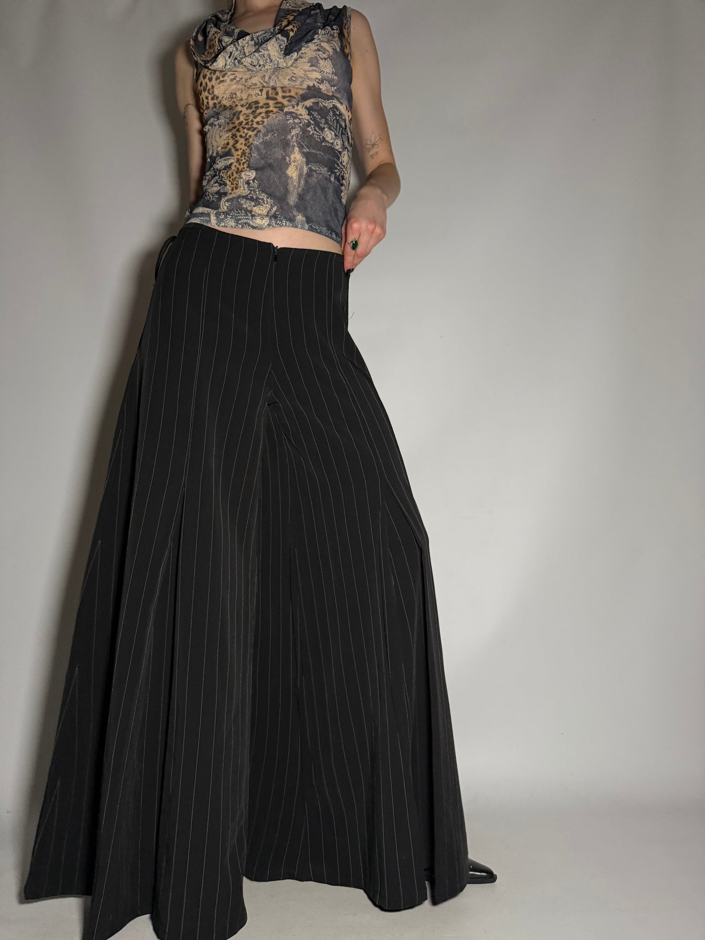 Y2K Wide-Leg Pinstripe Palazzo Pants TWINKLING