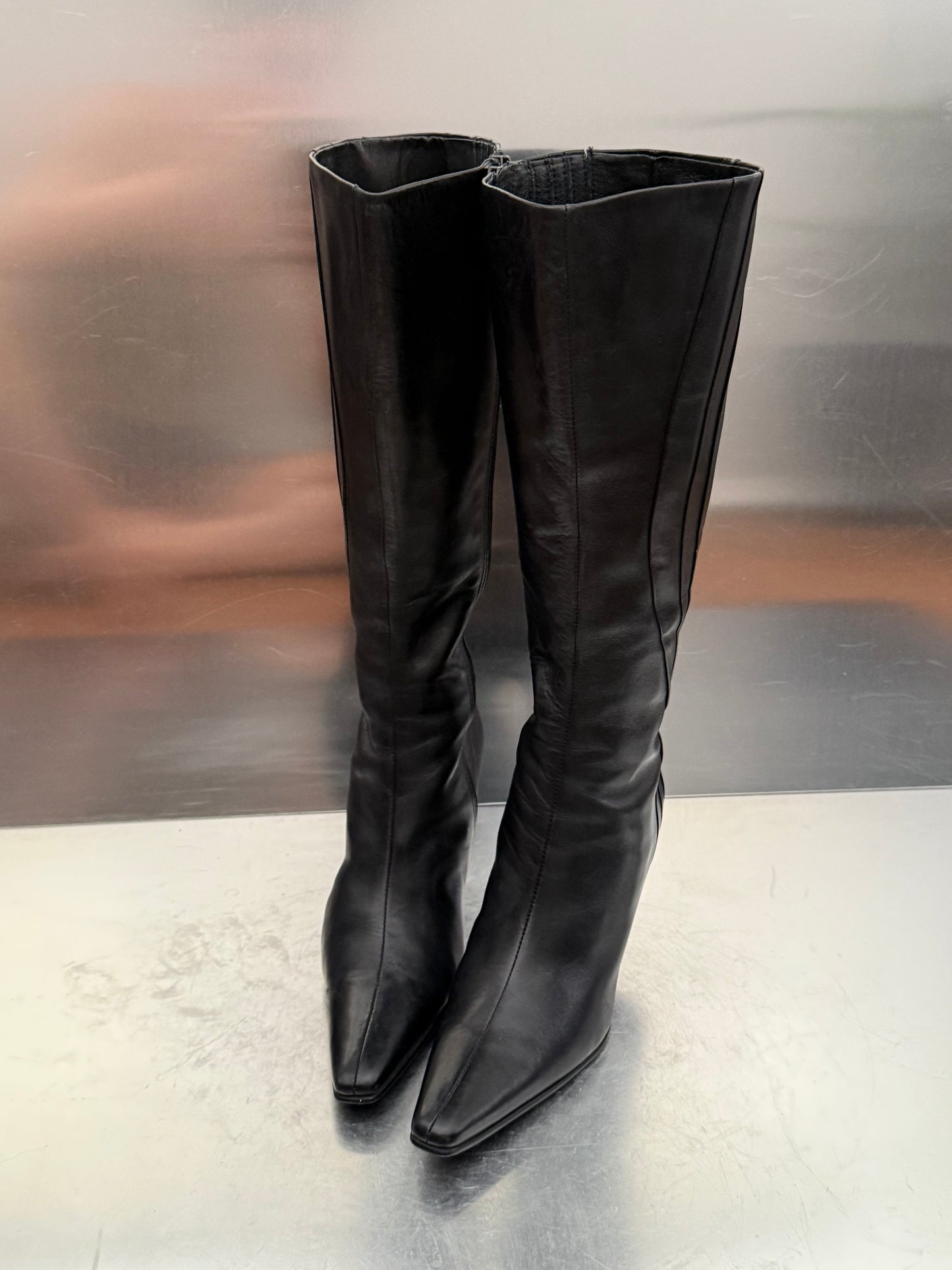 Vintage Black Leather Boots 5th Avenue Twinkling Global