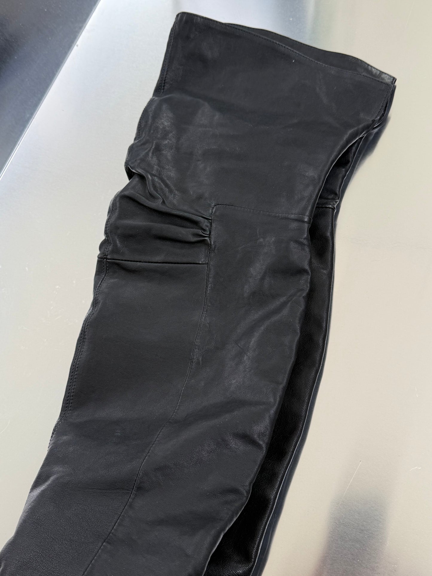 Vintage leather platform thigh-high boots - TWINKLING GLOBAL
