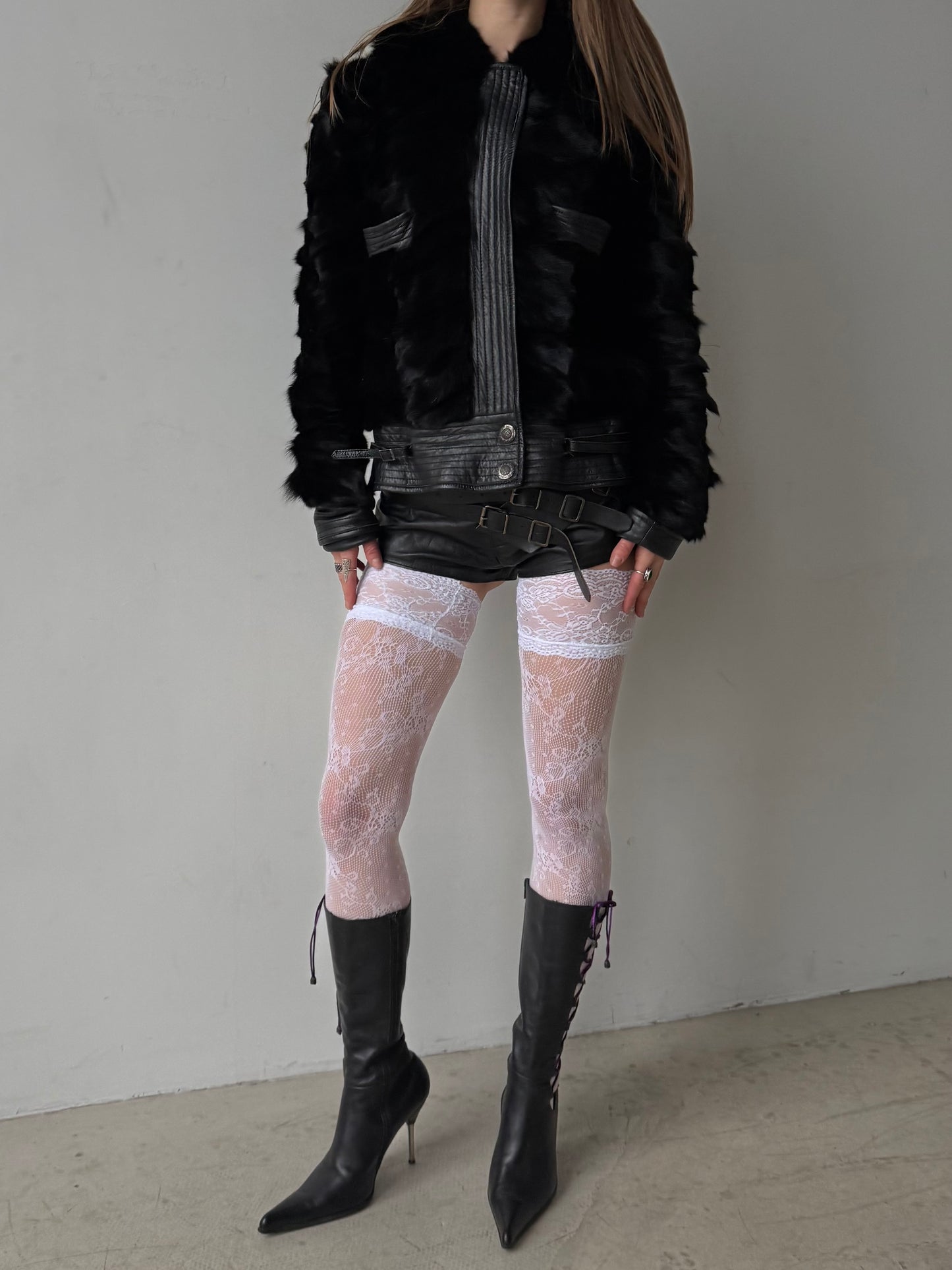 Vintage leather jacket with real fur – TWINKLING GLOBAL