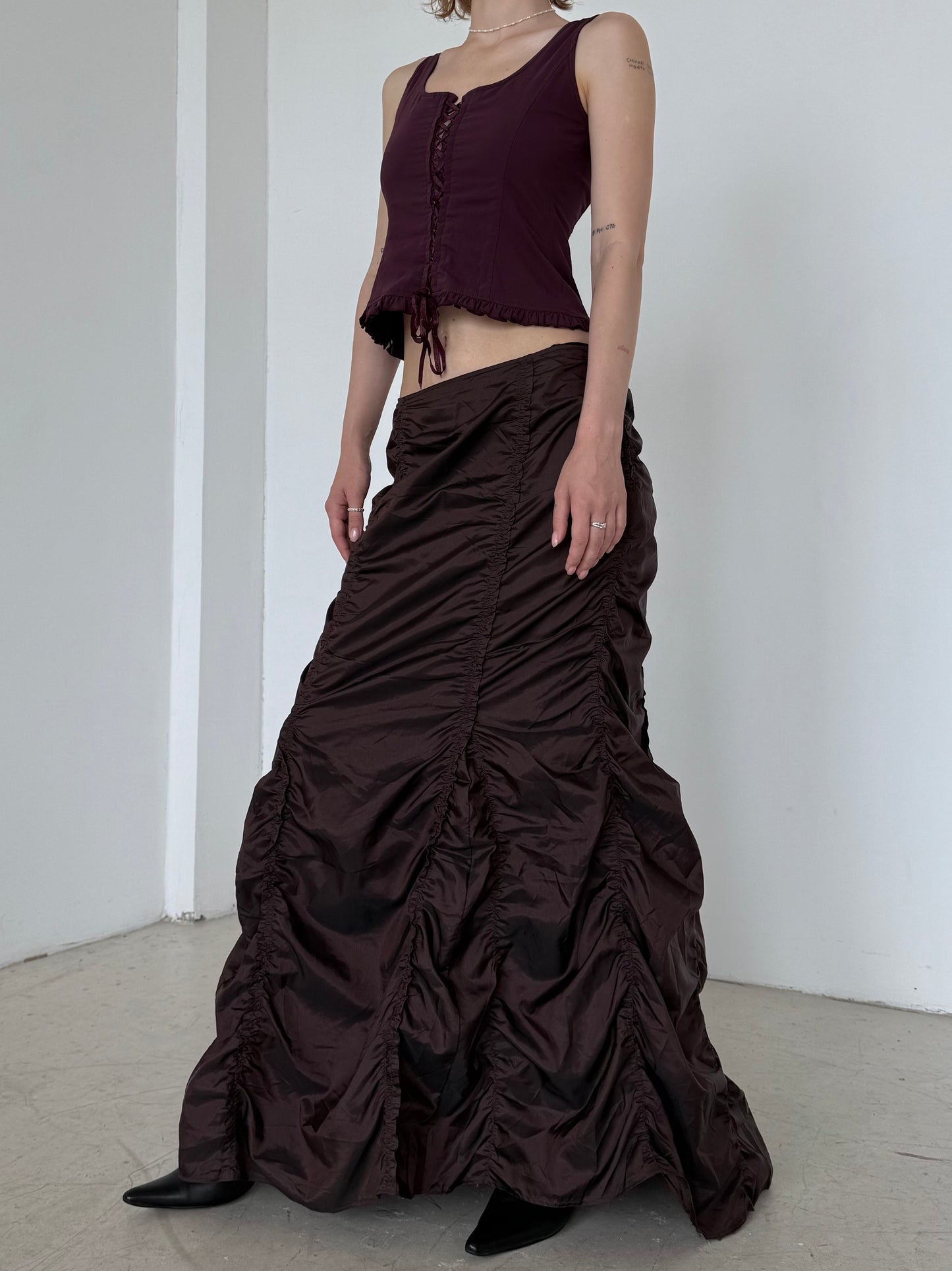 Vintage Ruched Maxi Skirt – Twinkling Global