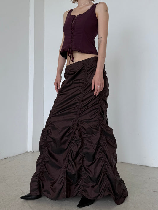 Vintage Ruched Maxi Skirt – Twinkling Global