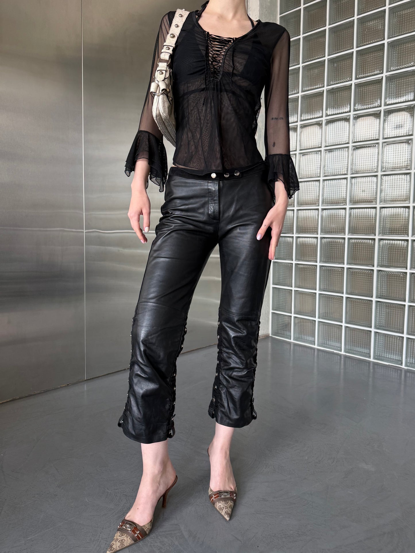 Vintage Leather Capri Pants - TWINKLING GLOBAL