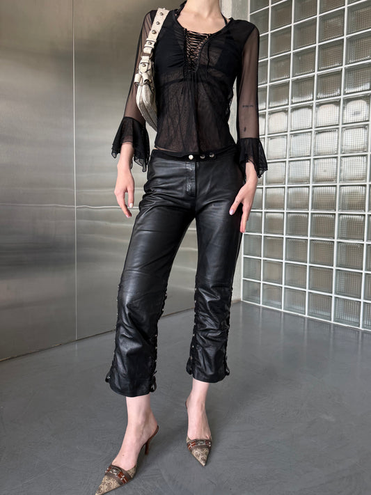 Vintage Leather Capri Pants - TWINKLING GLOBAL