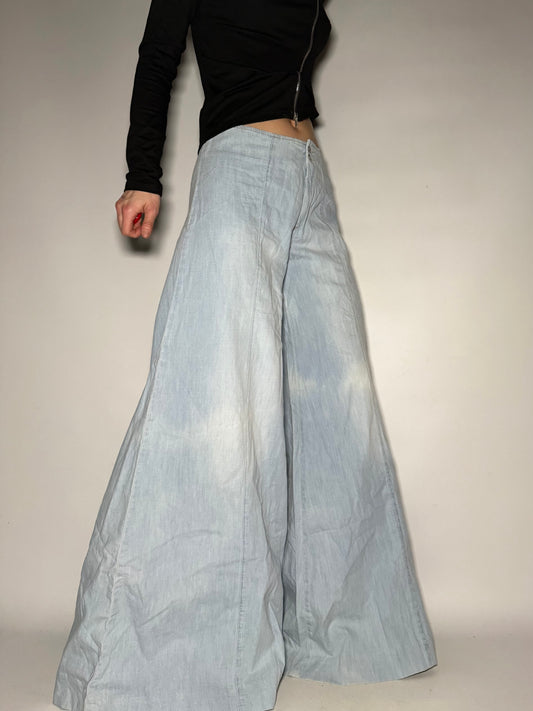Light Denim Ultra-Wide Flare Pants Twinkling Global