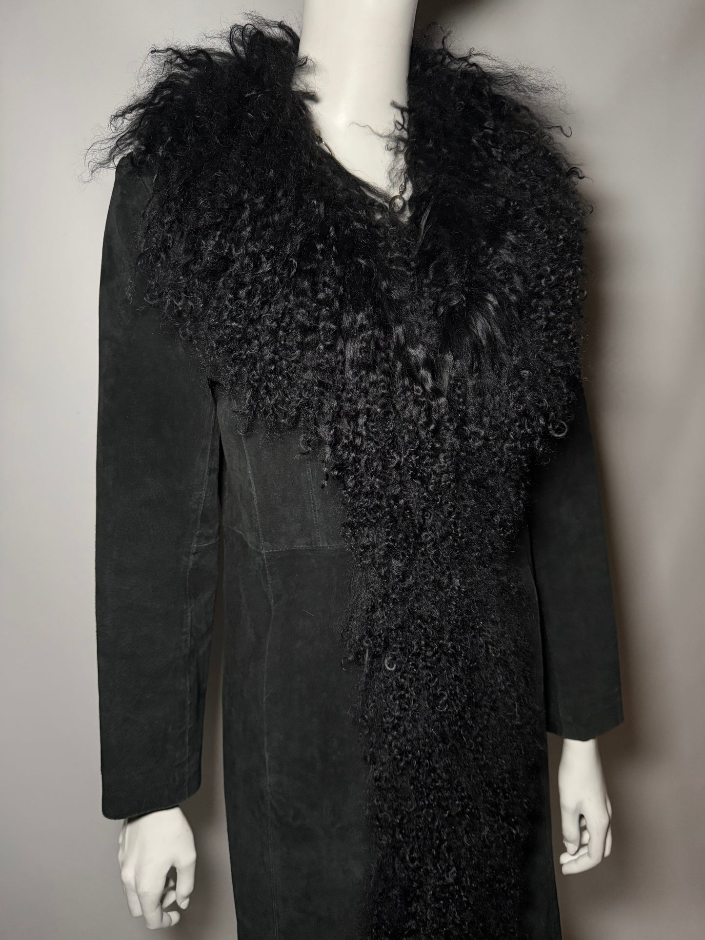 Vintage suede Penny Lane Afghan coat with llama fur Twinkling Global