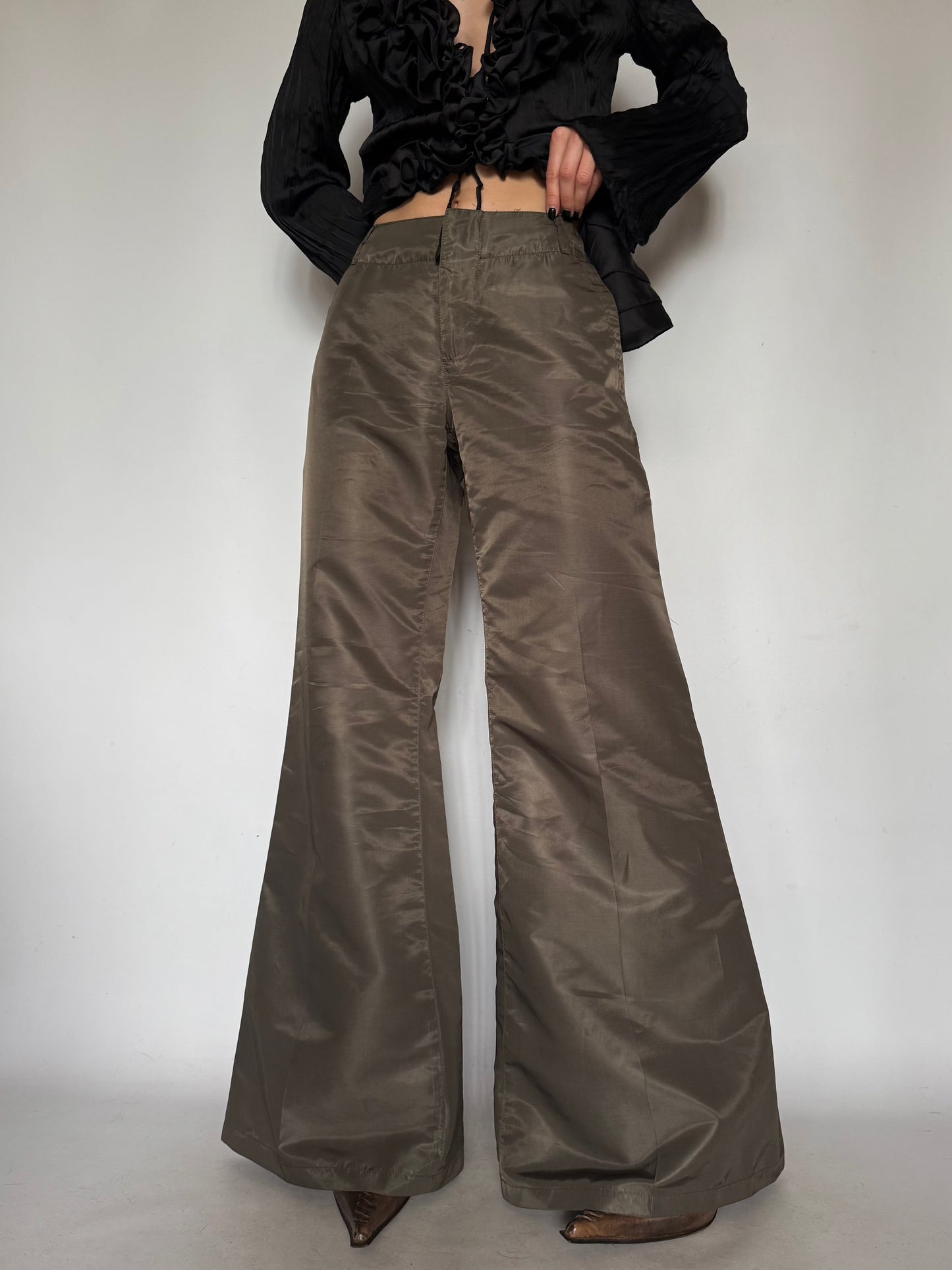 Vintage  Wide-Leg Trousers Khaki Miss sixty Twinkling Global