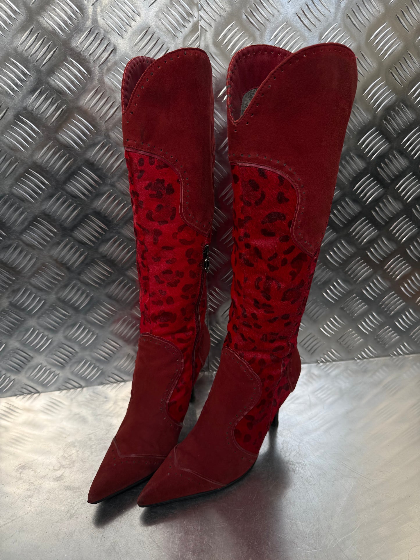 Vintage leather boot with pony hair TWINKLING GLOBAL