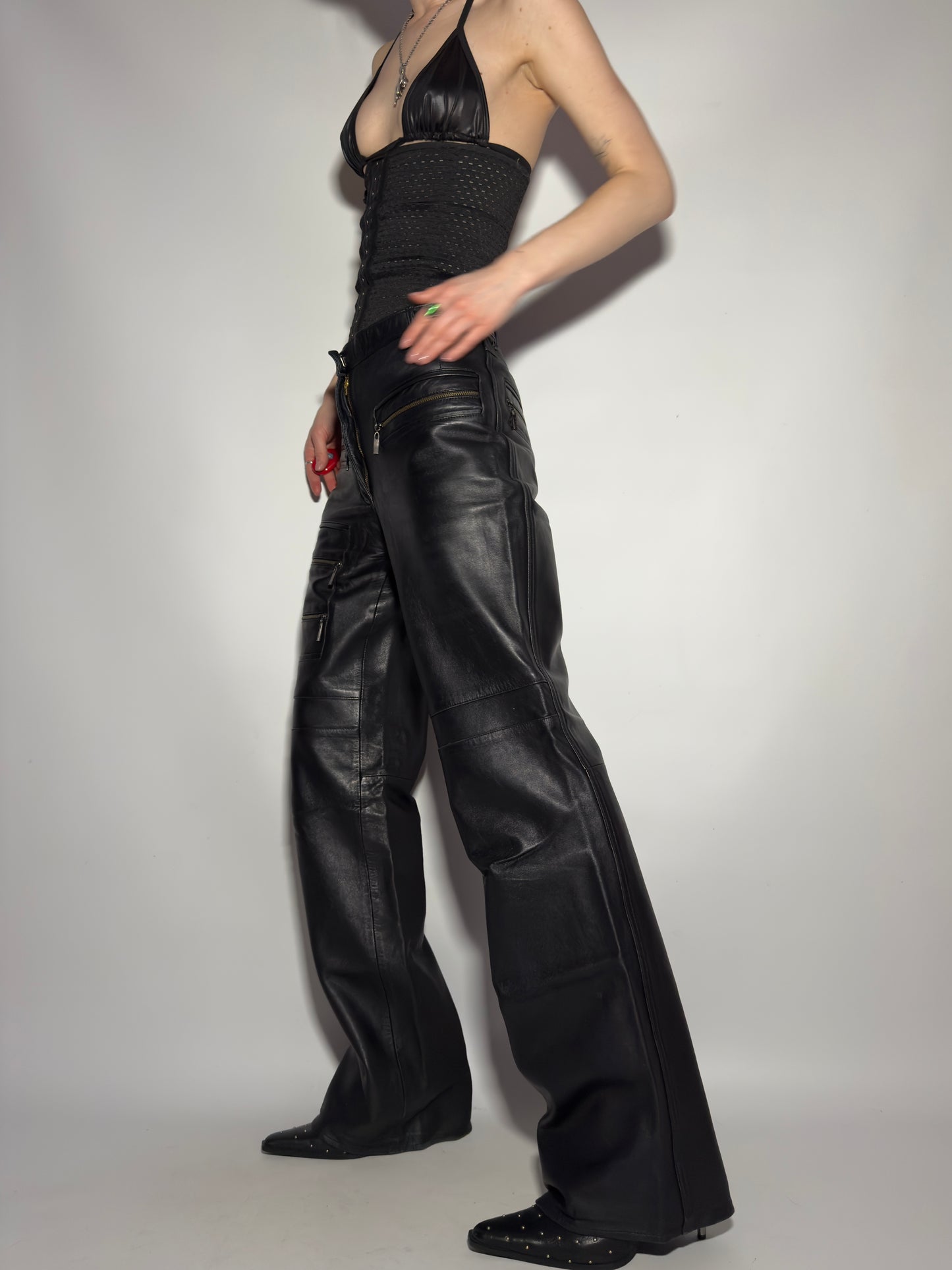 Vintage leather pants Roccobarocco  - TWINKLING GLOBAL
