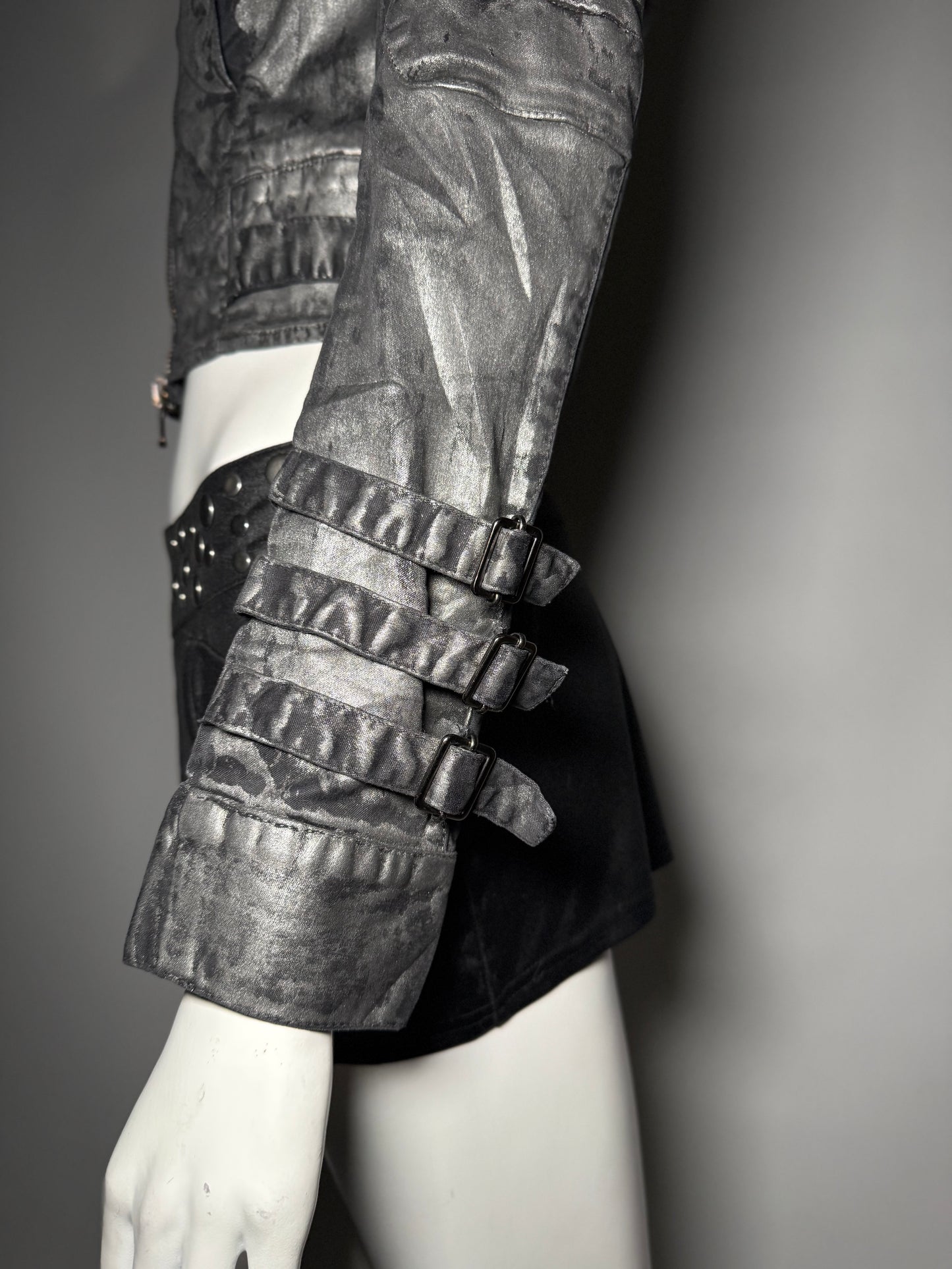 Vintage Italian Einstein prog&prod distressed denim jacket with asymmetric design Twinkling Global