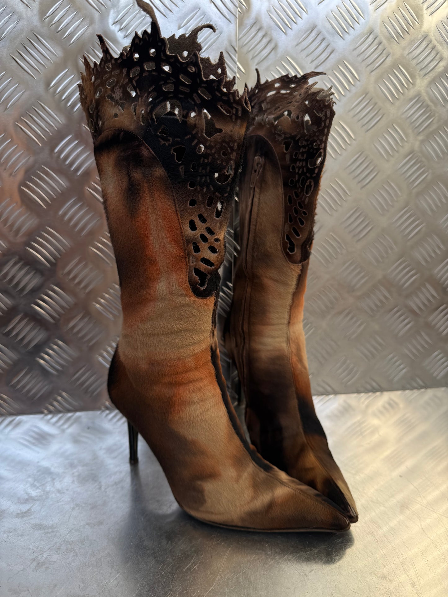 Vintage Italian pony-hair leather boots Twinkling Global