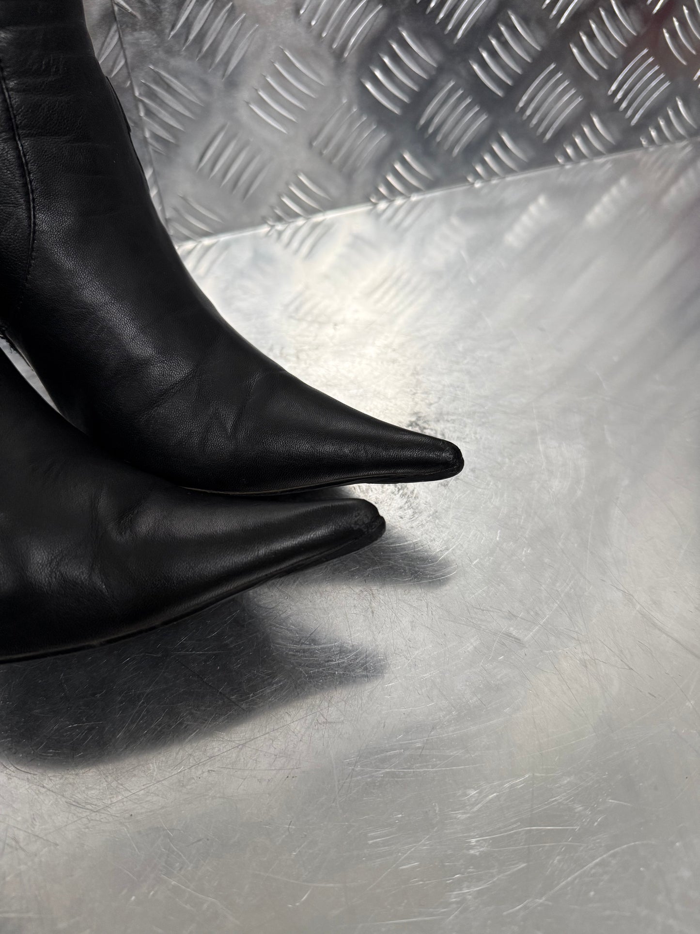 Vintage Black Studded Leather Boots – TWINKLING GLOBAL