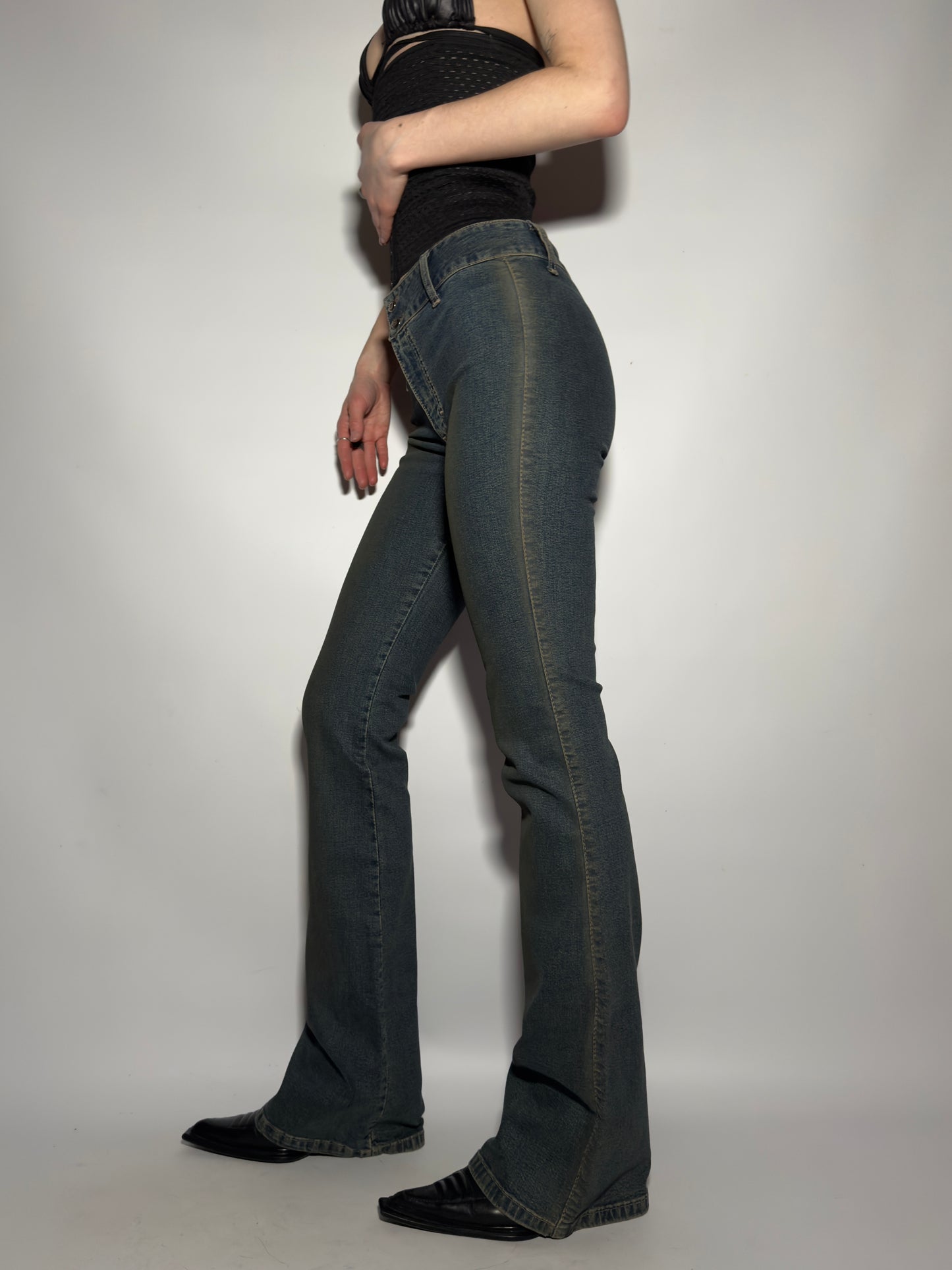 Vintage Brownish Flared Jeans - TWINKLING GLOBAL