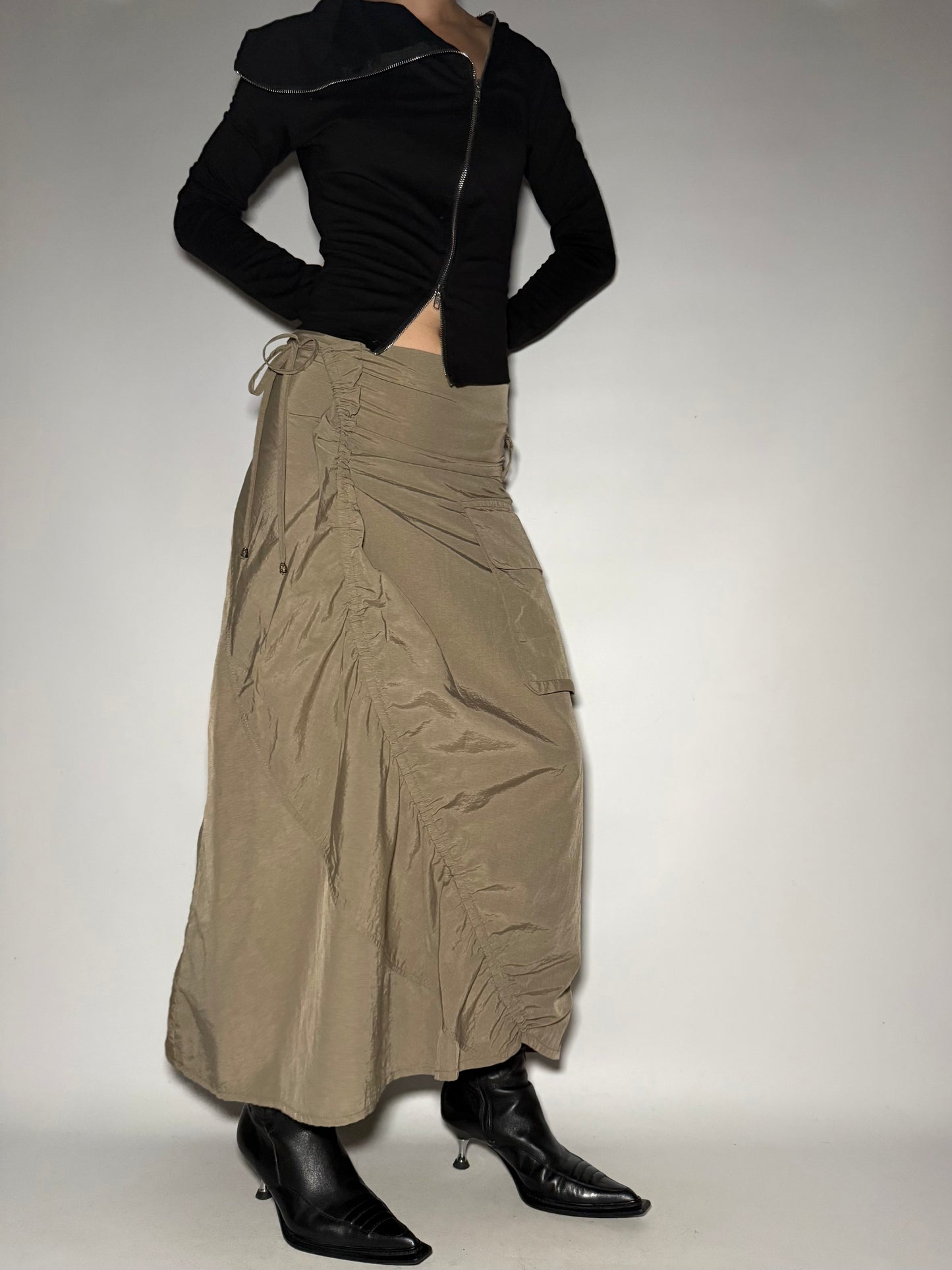 Roccobarocco Ruched Maxi Cargo Skirt Twinkling Global
