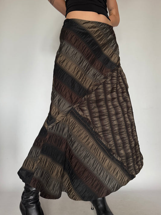Vintage Crinkled Skirt with Deep Tones and Sculptural Texture Twinkling