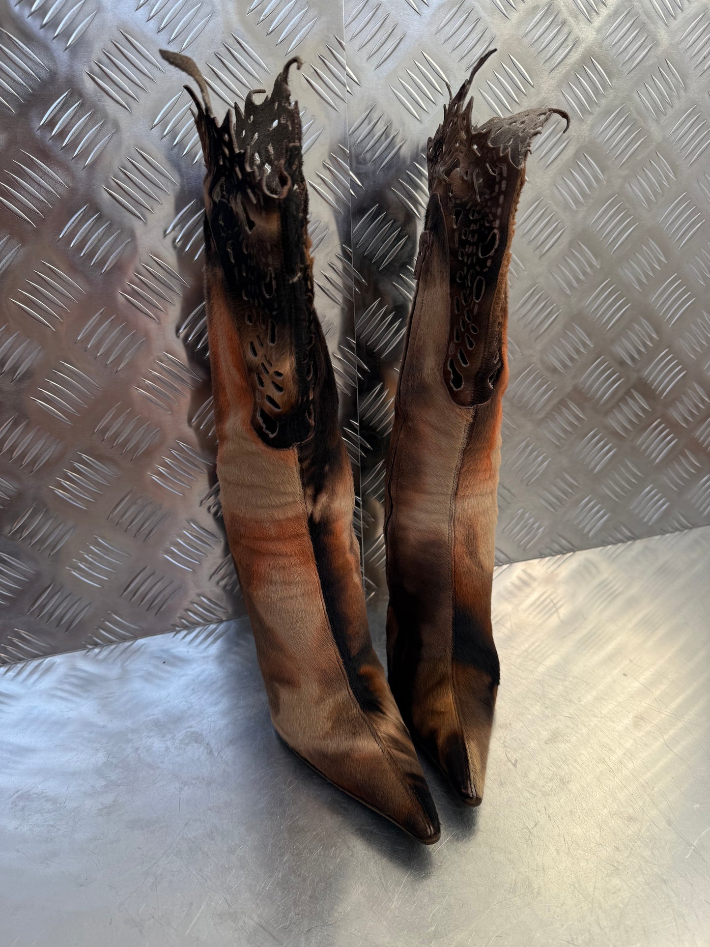 Vintage Italian pony-hair leather boots Twinkling Global