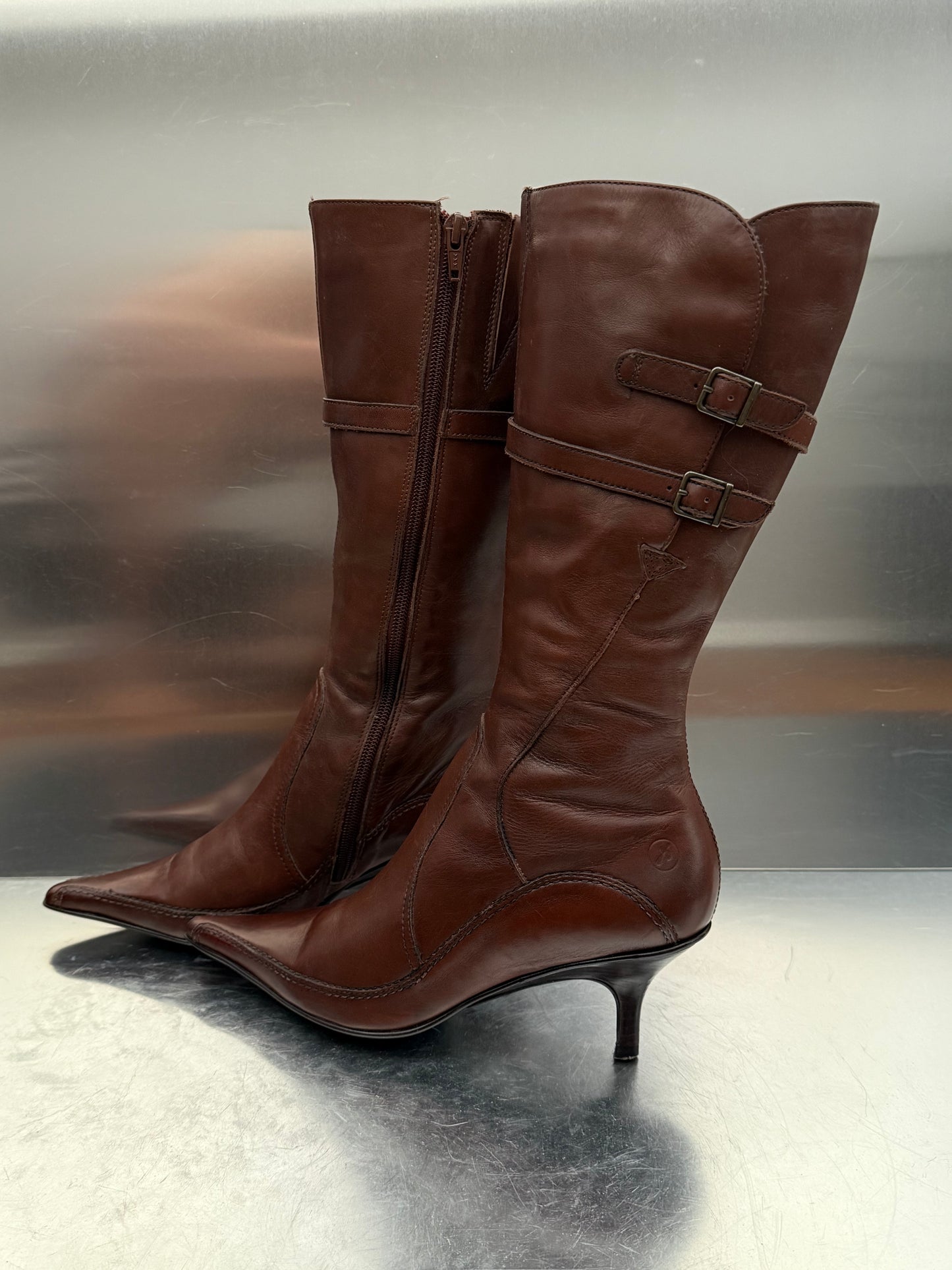 Vintage Brown Leather Boots Bronx Twinkling Global