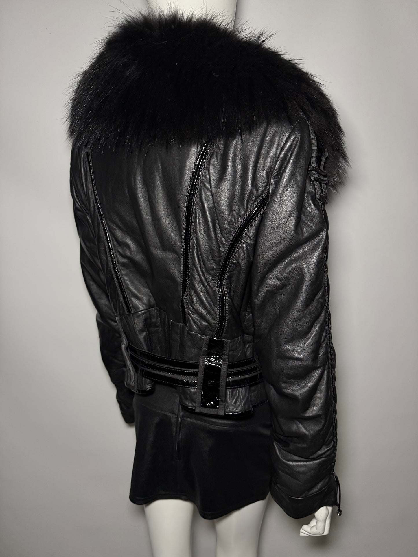 Vintage Leather Jacket with Real Fur TWINKLING GLOBAL