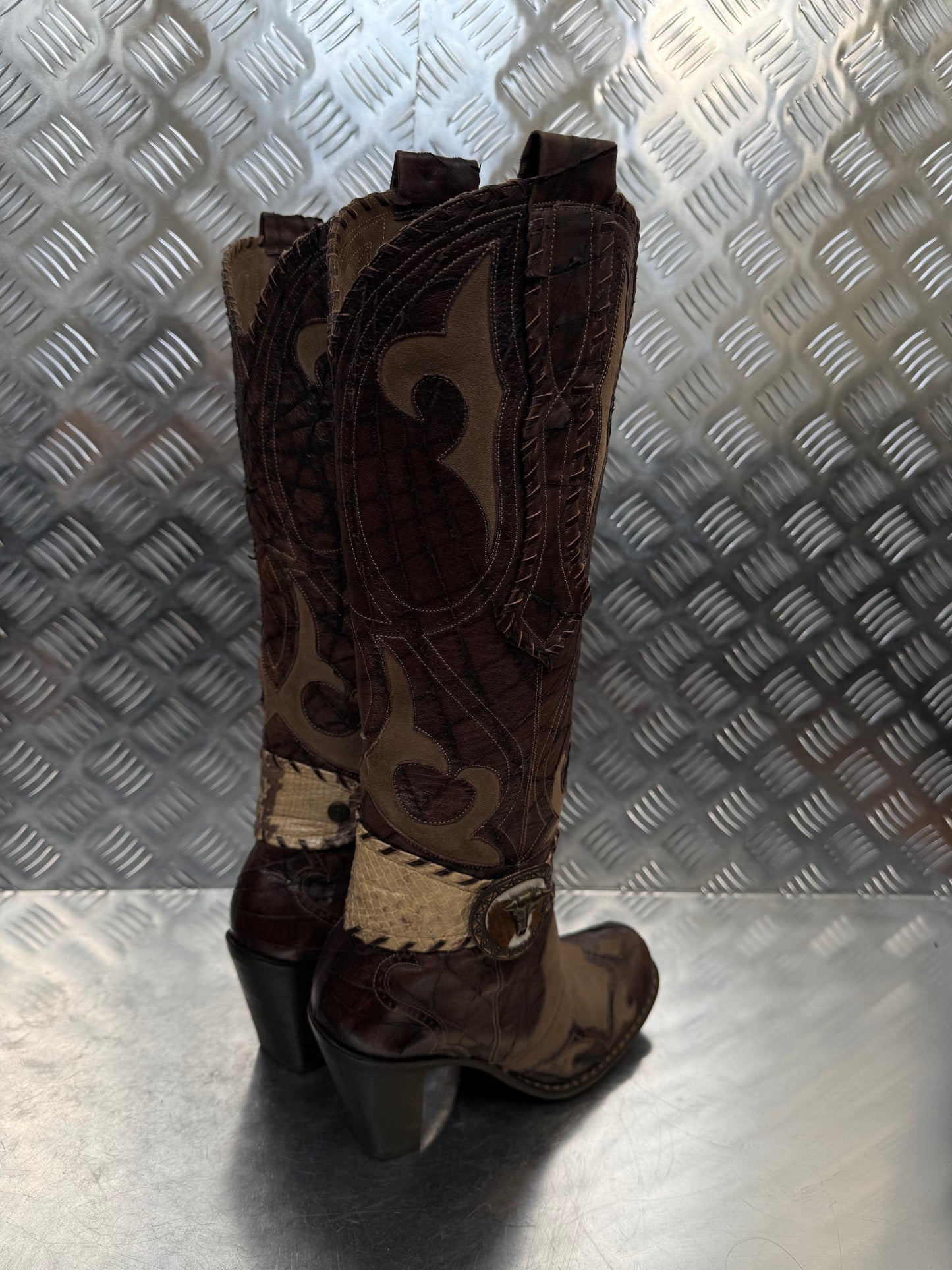 Vintage Italian leather cowboy boots TWINKLING GLOBAL