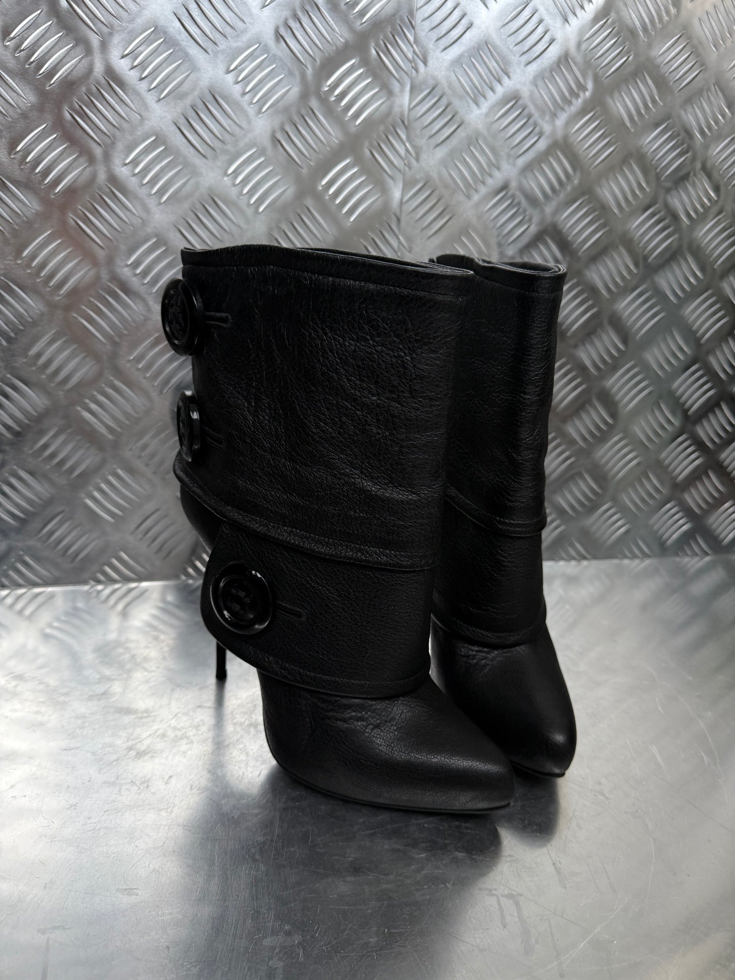 Vintage Gianmarco Lorenzi leather button-detail ankle boots Twinkling Global