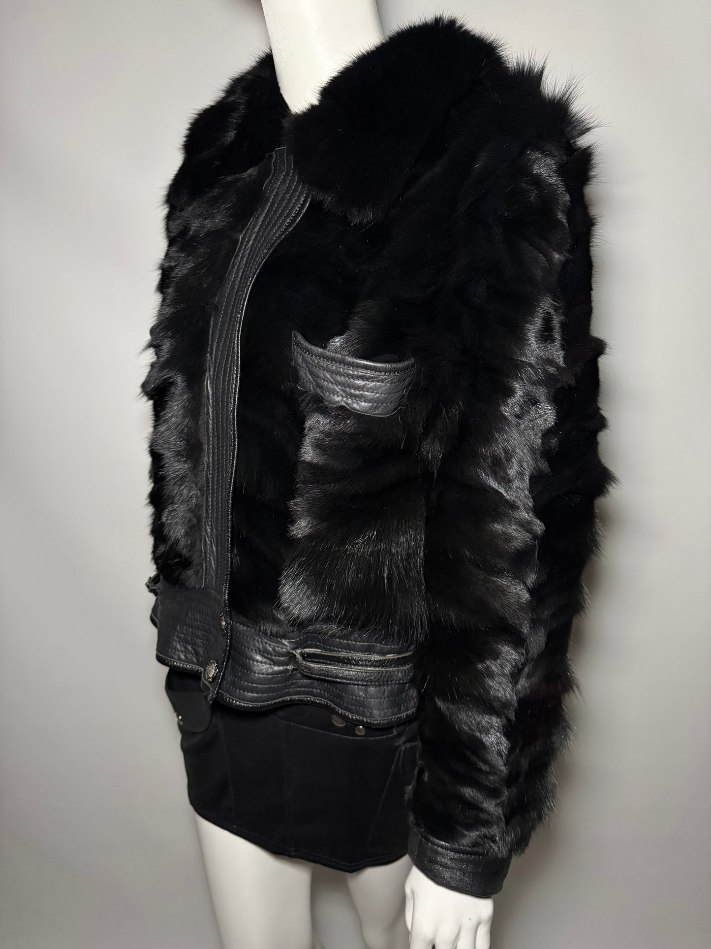 Vintage leather jacket with real fur – TWINKLING GLOBAL