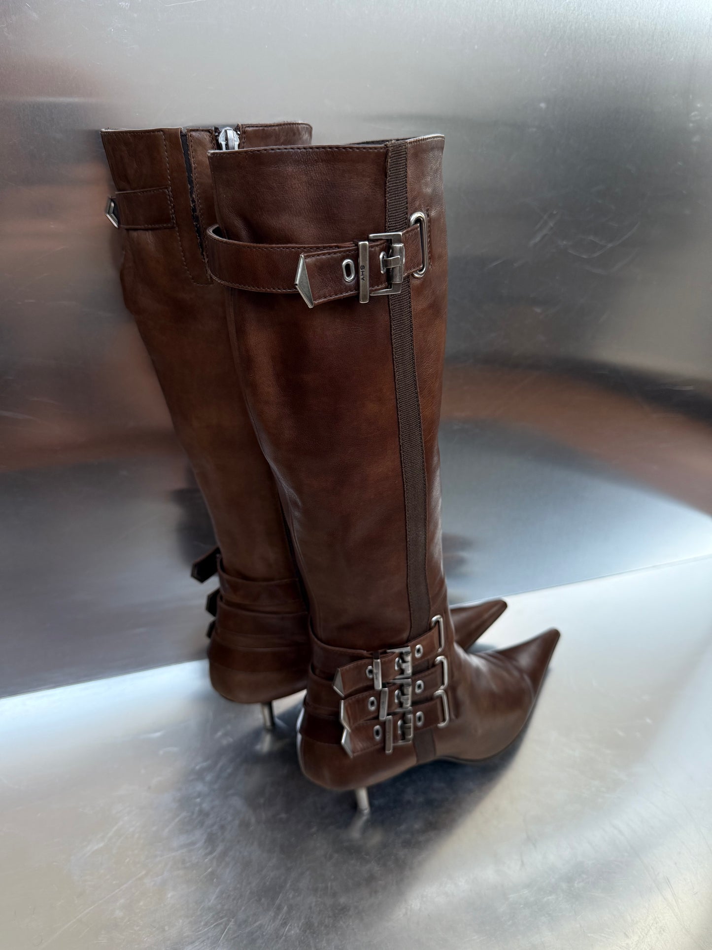 Vintage Brown Leather Boots SHY Twinkling Global