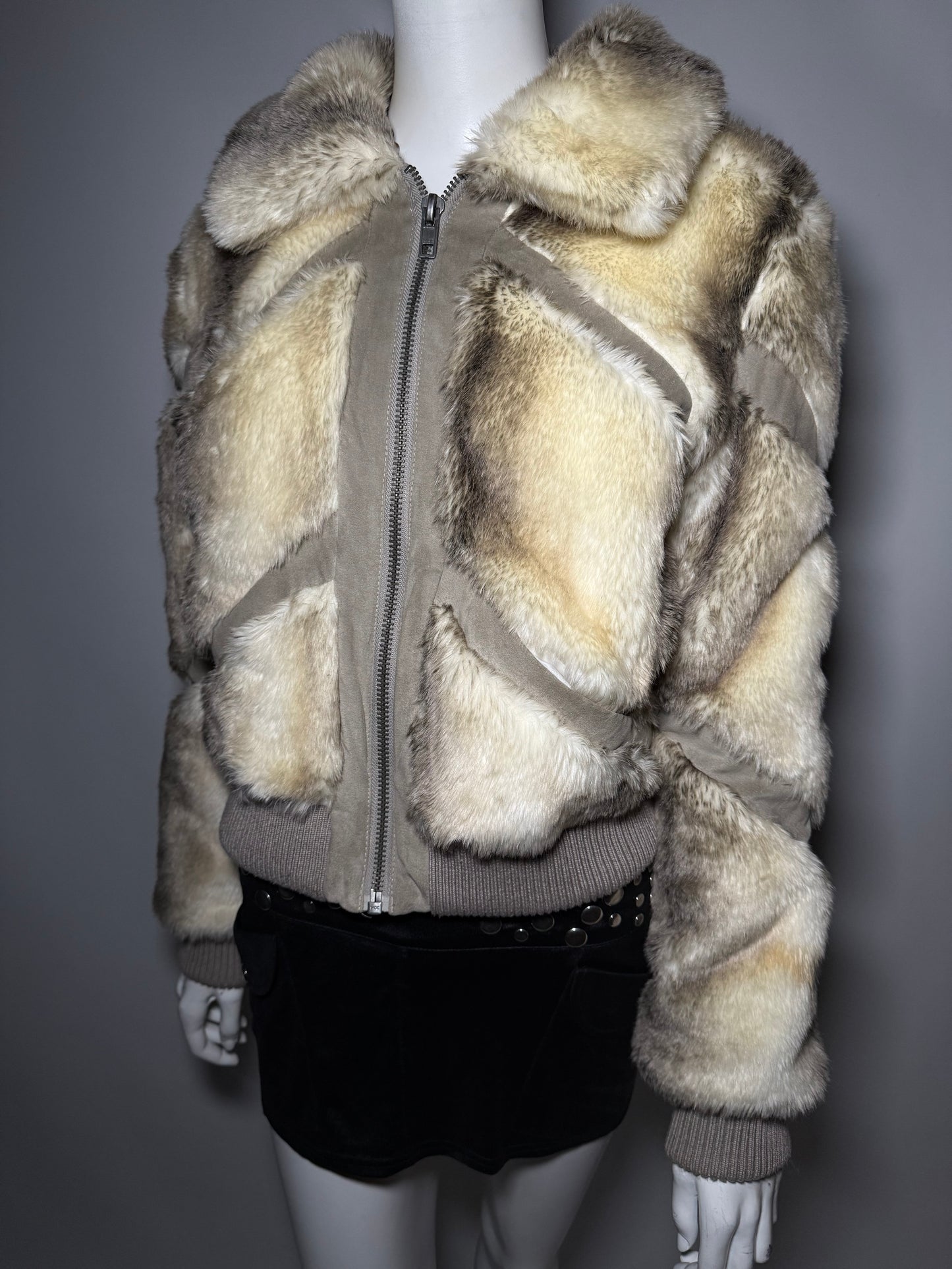 Vintage faux fur bomber jacket Twinkling Global