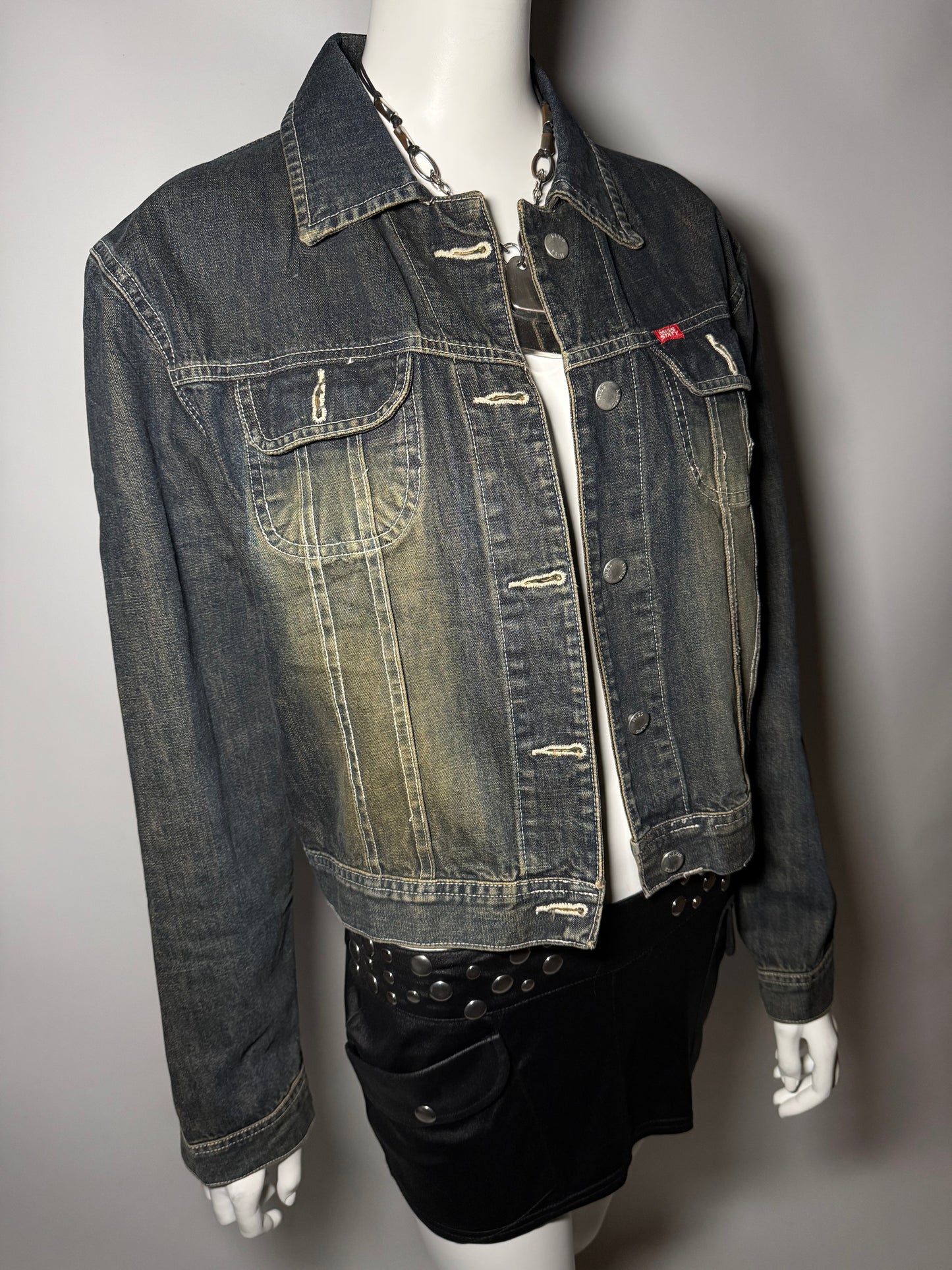 Vintage Miss Sixty rusty-wash denim jacket oversized Twinkling Global