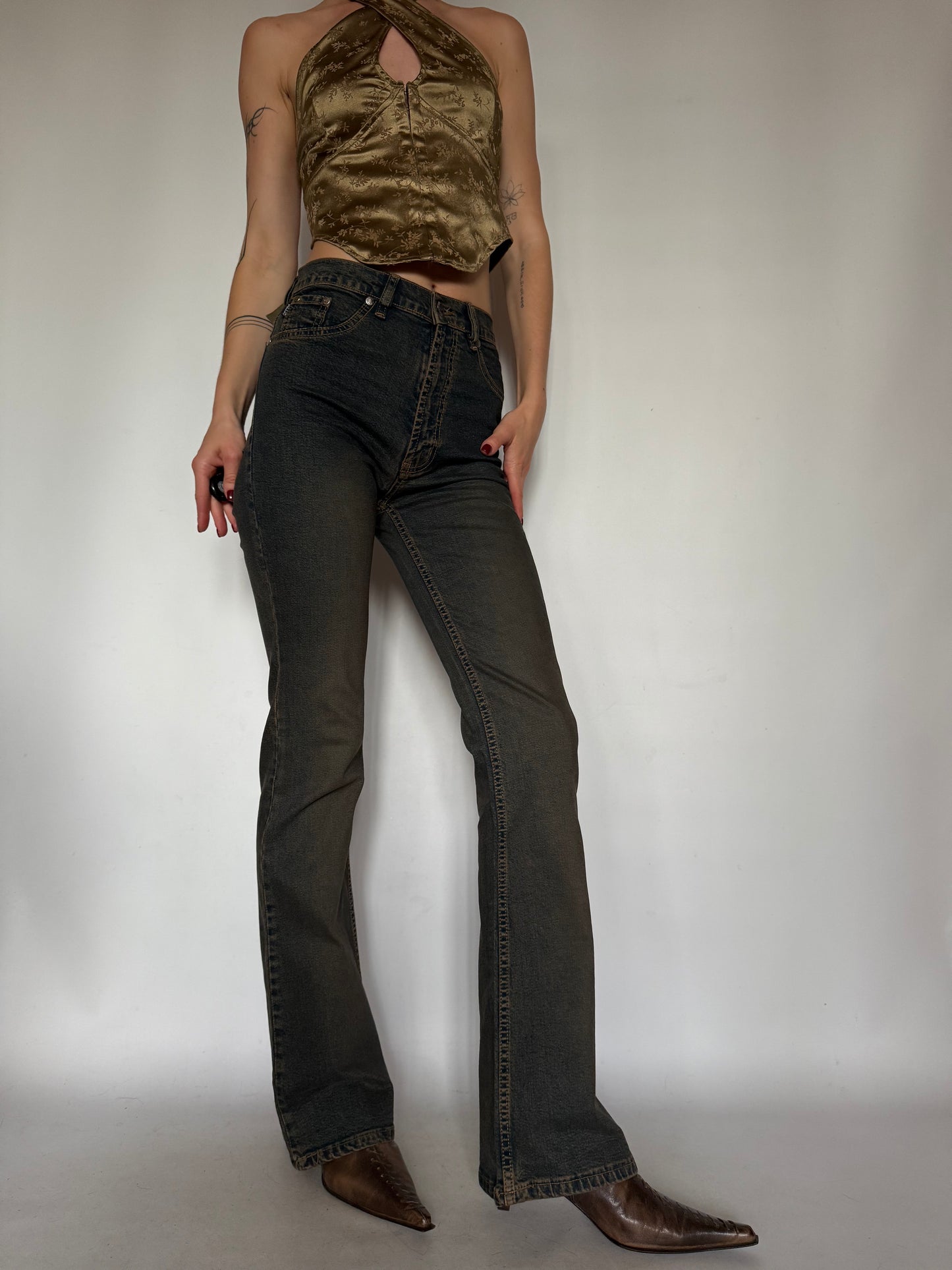 Vintage Rusty Flared Jeans Twinkling Global