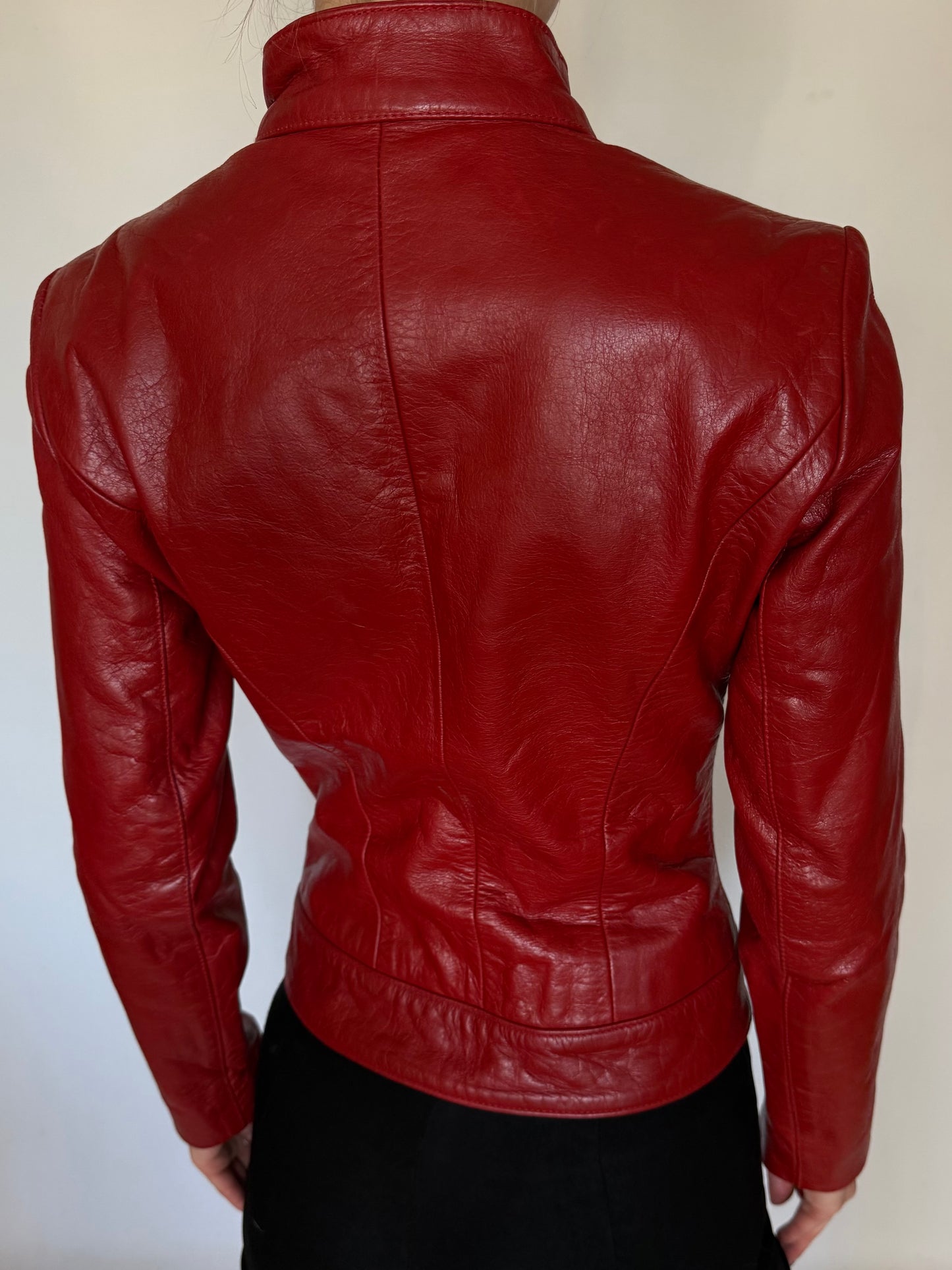 Vintage Red Leather Jacket Twinkling Global