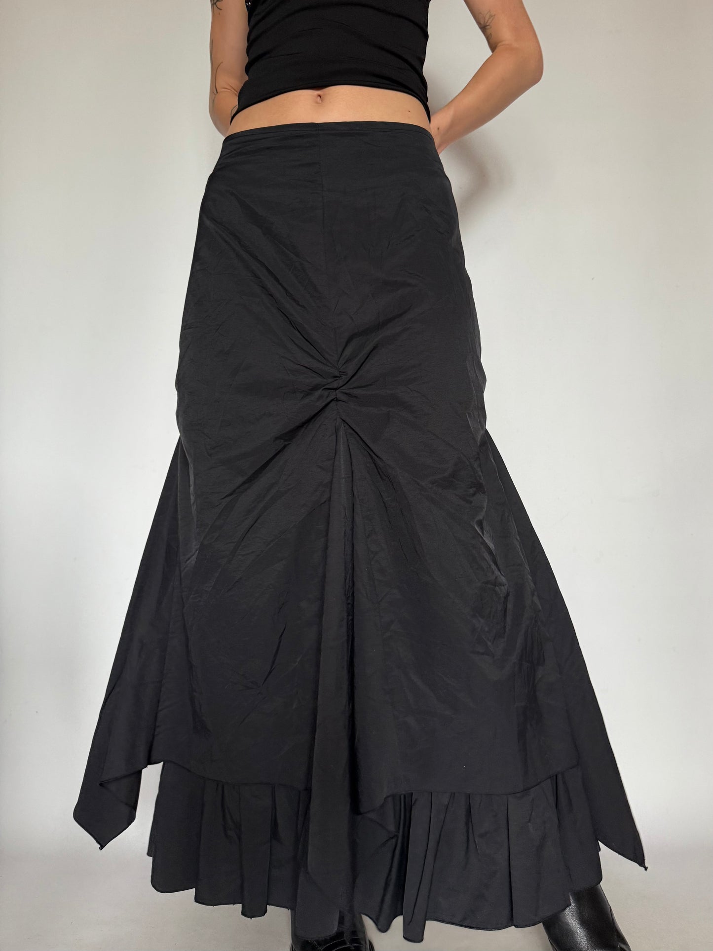Layered Black Skirt with Draped Back Detail  Twinkling