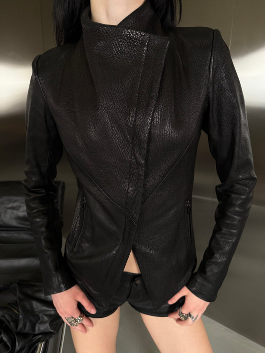 Vintage asymmetrical leather jacket TWINKLING GLOBAL