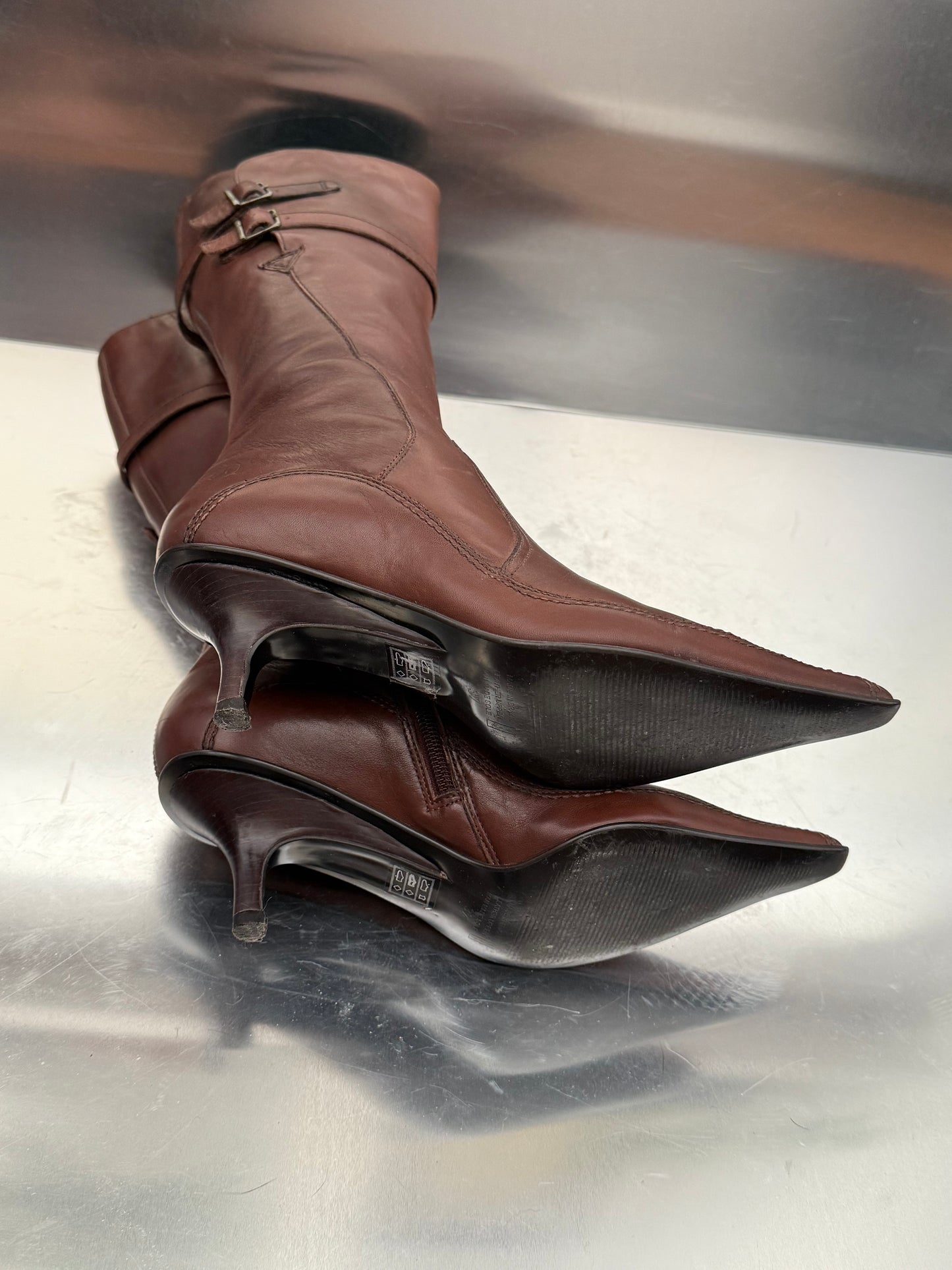 Vintage Brown Leather Boots Bronx Twinkling Global
