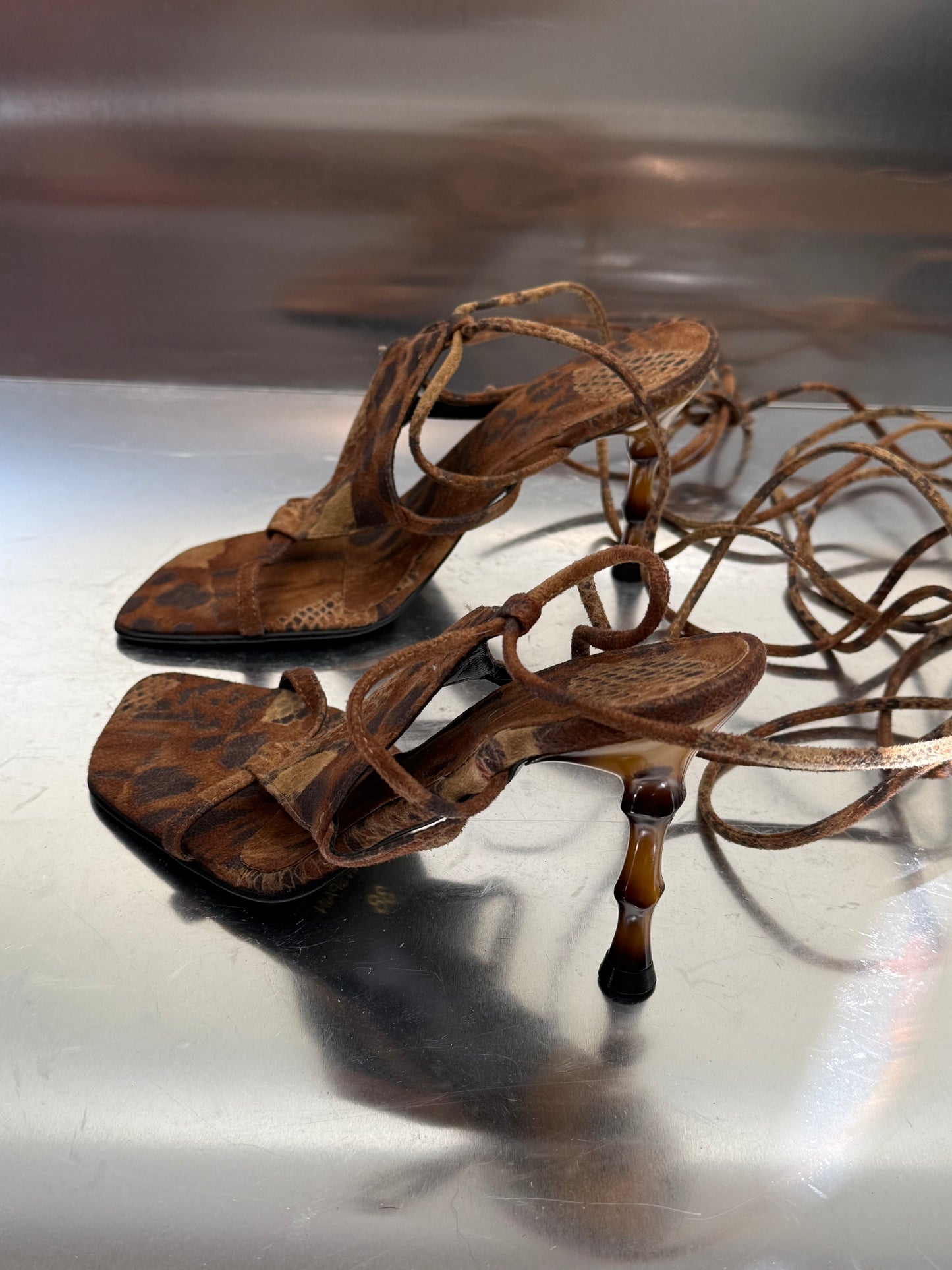 Leopard-Print Lace-Up Sandals – TWINKLING GLOBAL