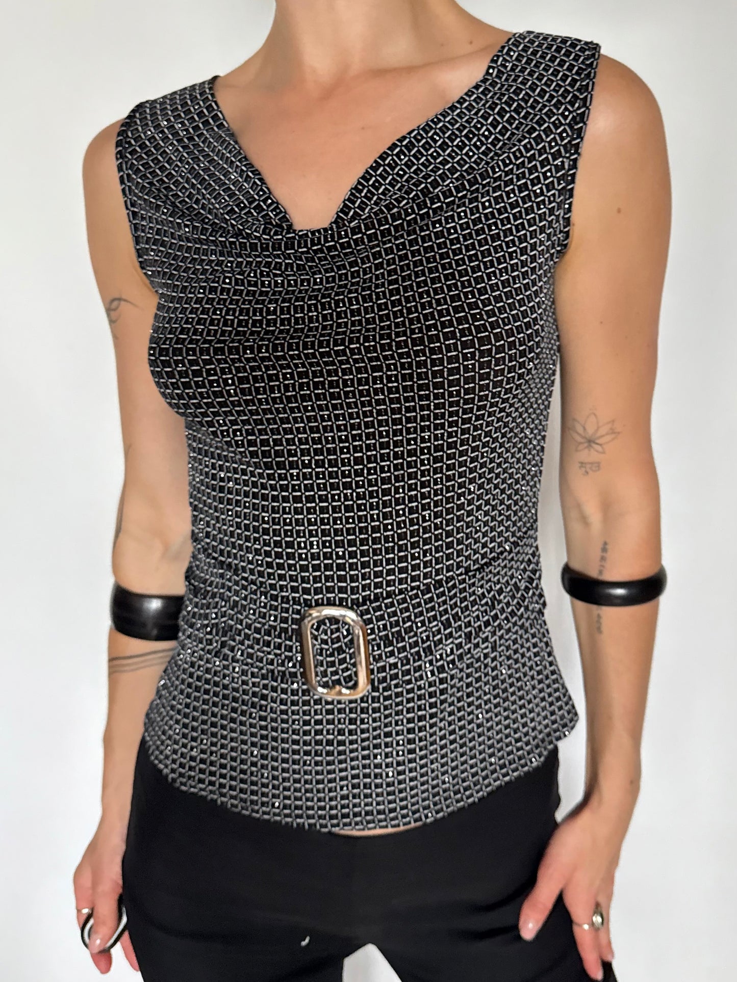 Vintage Geometric Belted Top – Twinkling Global