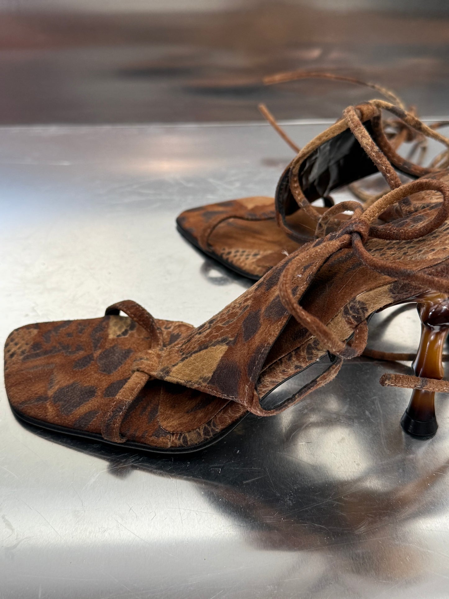 Leopard-Print Lace-Up Sandals – TWINKLING GLOBAL