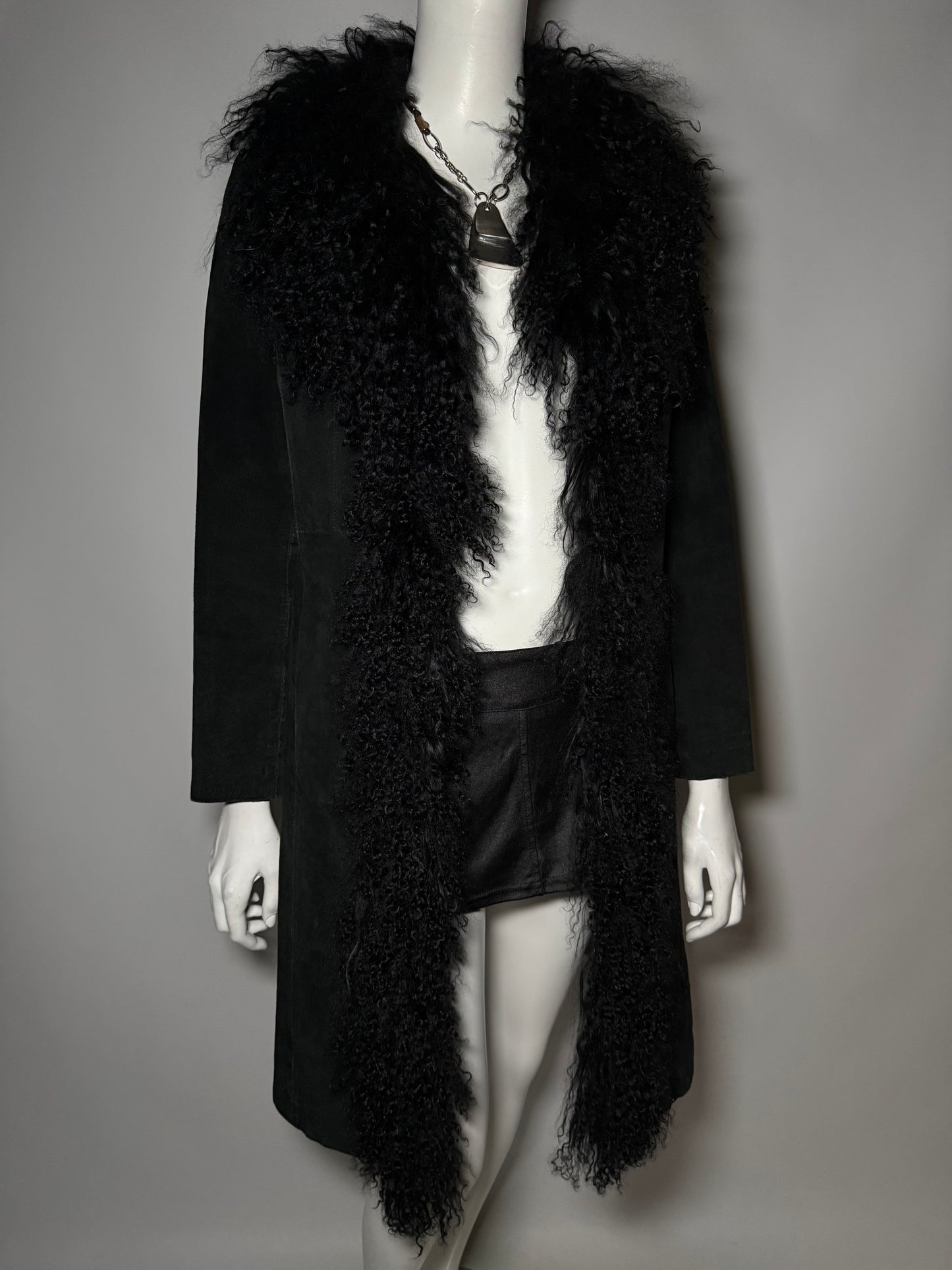 Vintage suede Penny Lane Afghan coat with llama fur Twinkling Global