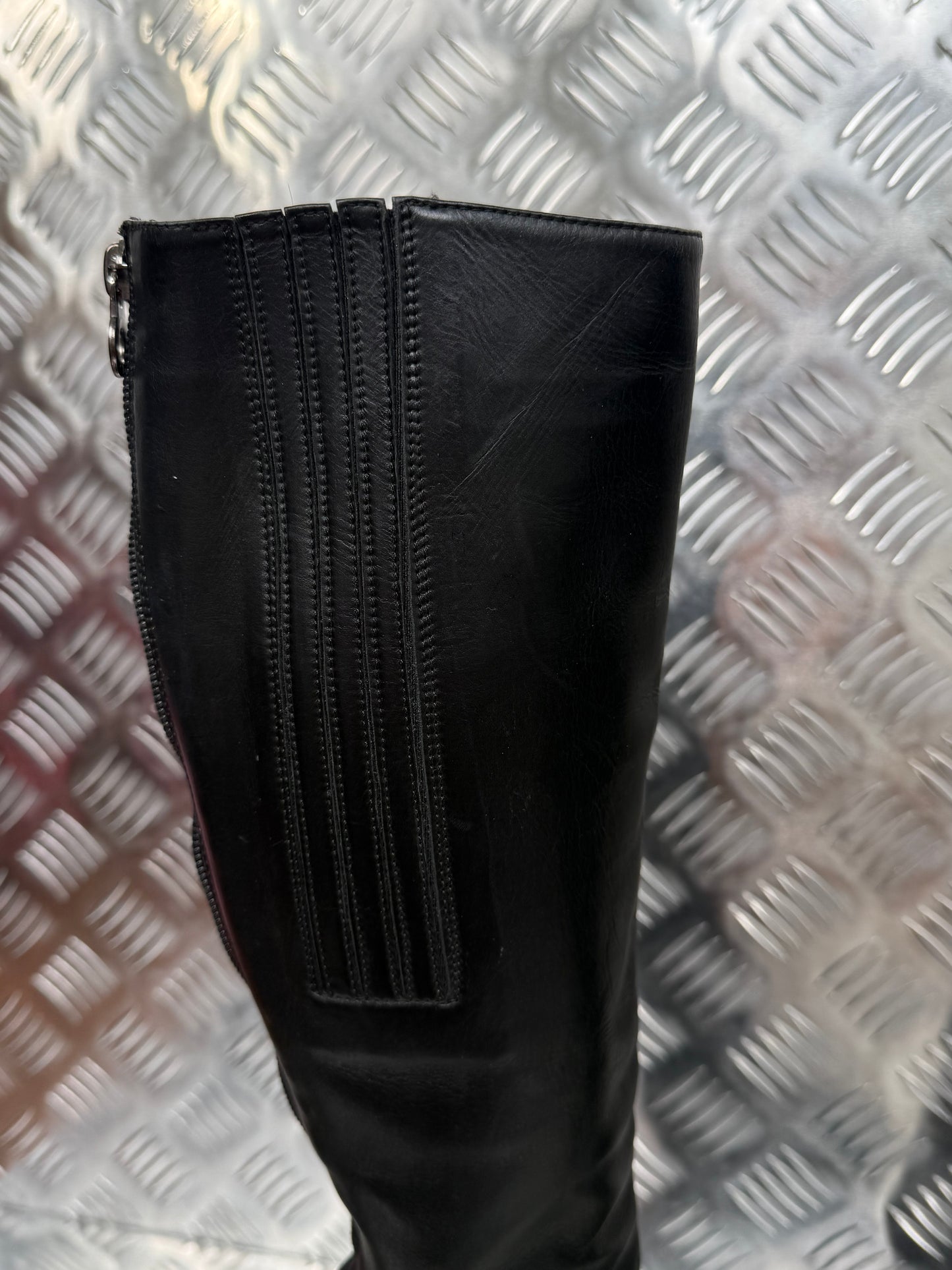 Le Silla Italian black leather platform stiletto boots Twinkling Global