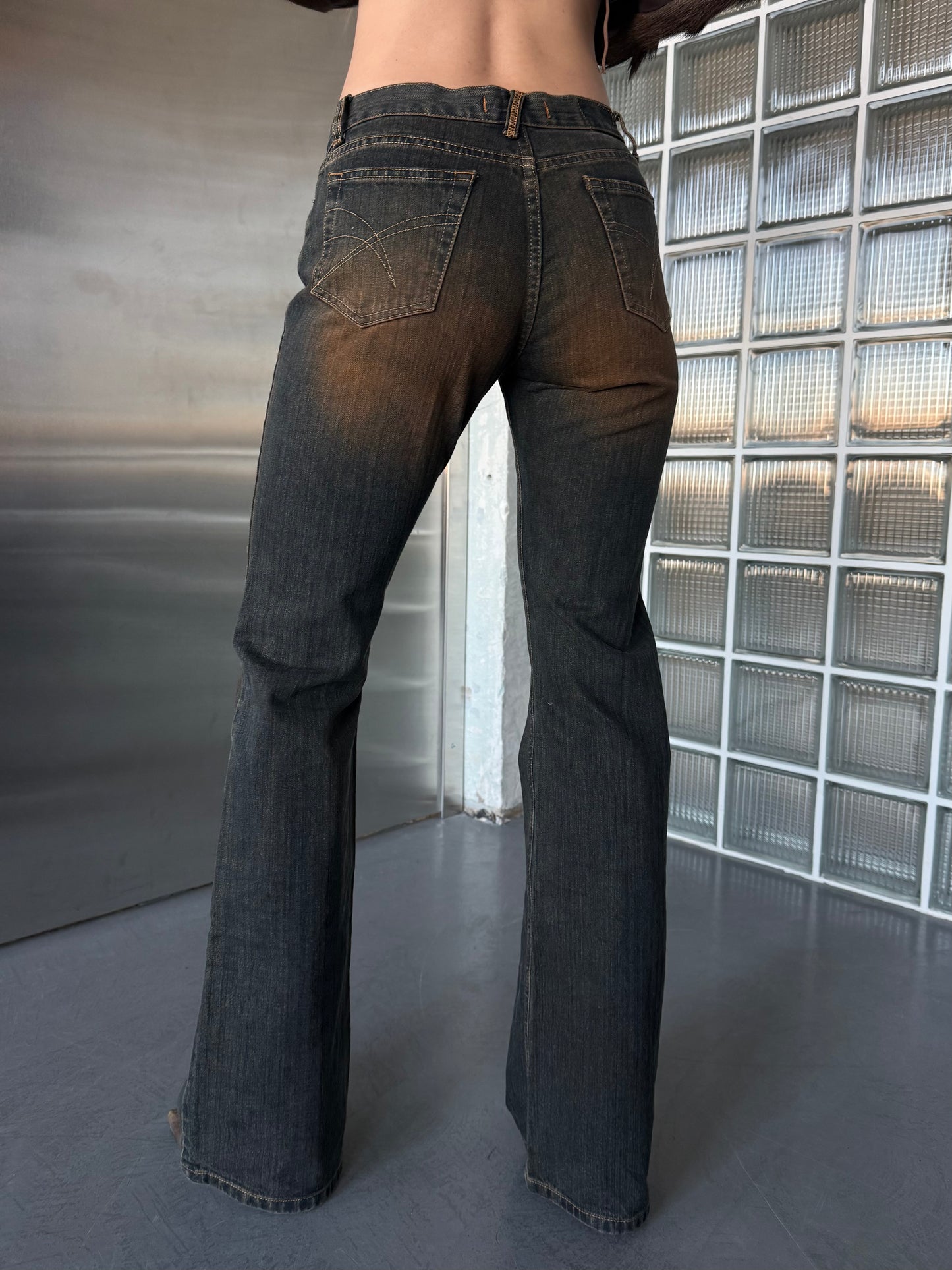 Vintage Rusty Washed Low Rise Flared Jeans – TWINKLING GLOBAL