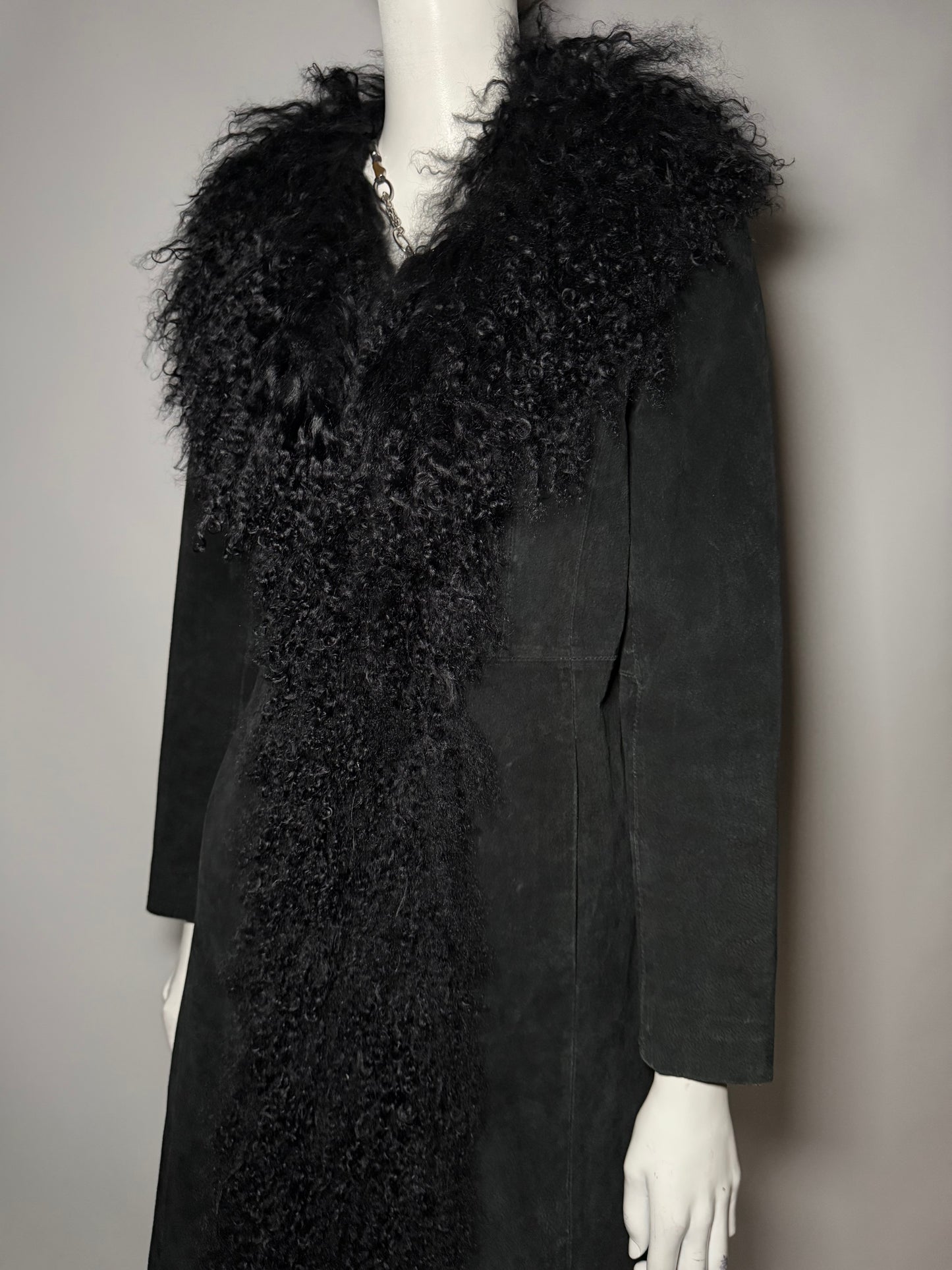 Vintage suede Penny Lane Afghan coat with llama fur Twinkling Global