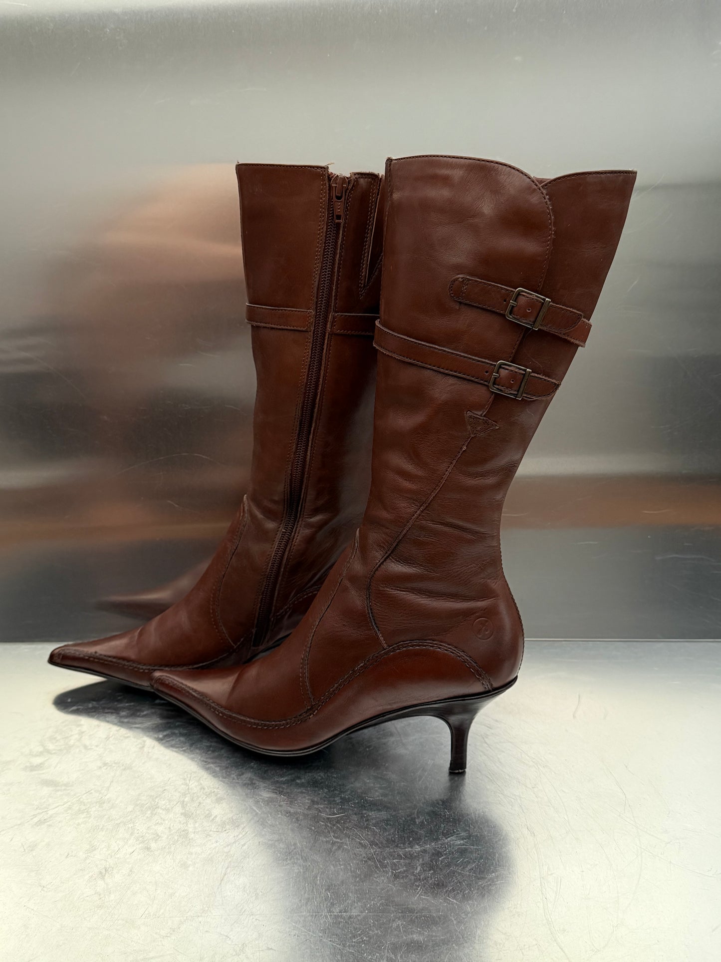Vintage Brown Leather Boots Bronx Twinkling Global