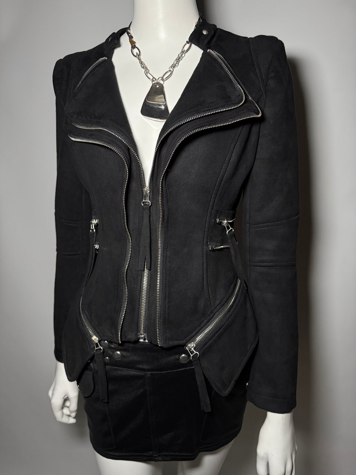 Vintage fitted faux-suede jacket Twinkling Global